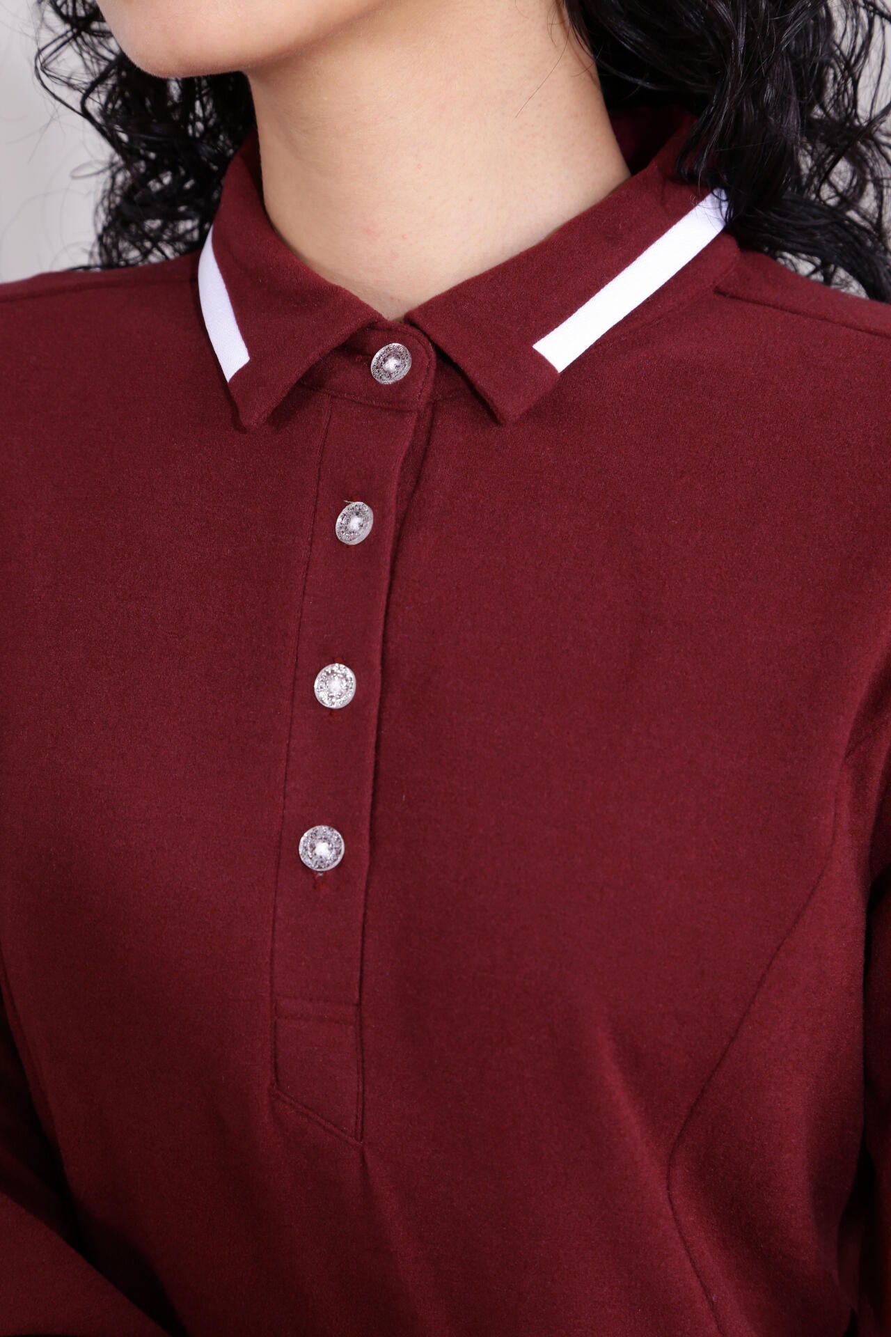 【直営店舗限定】吸湿発熱 長袖 カラーシャツ (WOMENS)