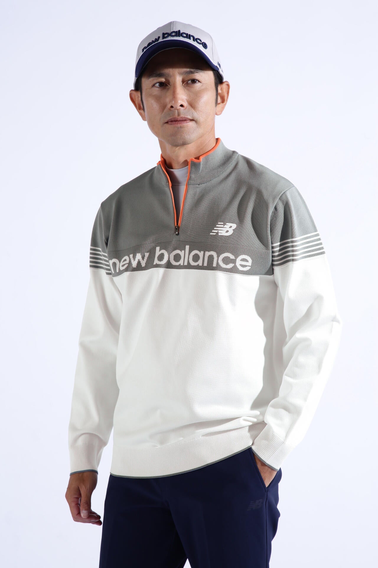 ハーフジップ スタンドネック ニット プルオーバー (MENS WORLD) | new