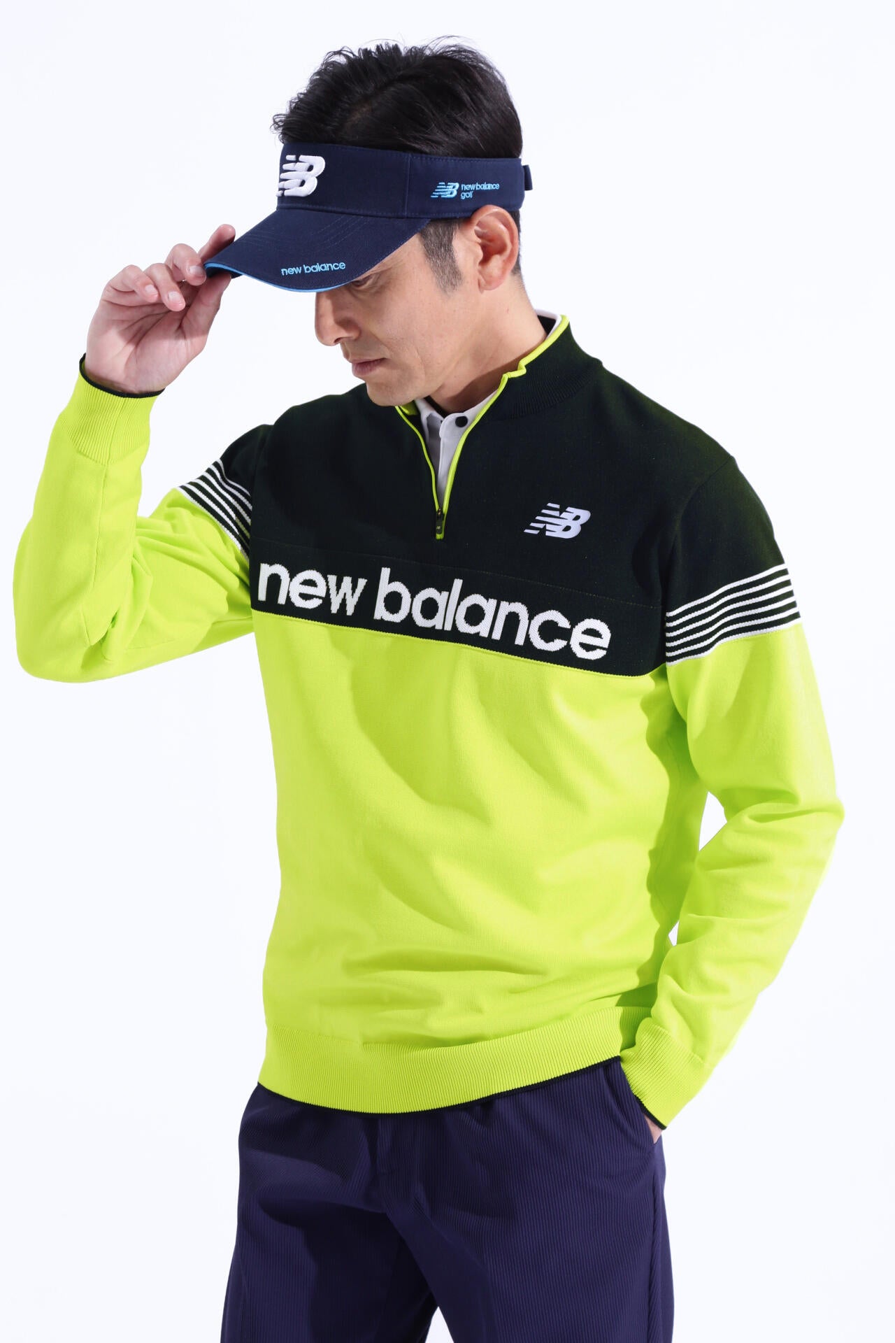 ハーフジップ スタンドネック ニット プルオーバー (MENS WORLD) | new