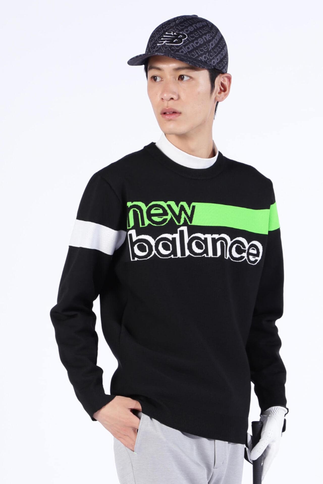 ニューバランス/ゴルフ クルーネックセーター【ブラック/６】新品！ ニューバランス ゴルフ クルーネックセーター【ブラック/6】新品！