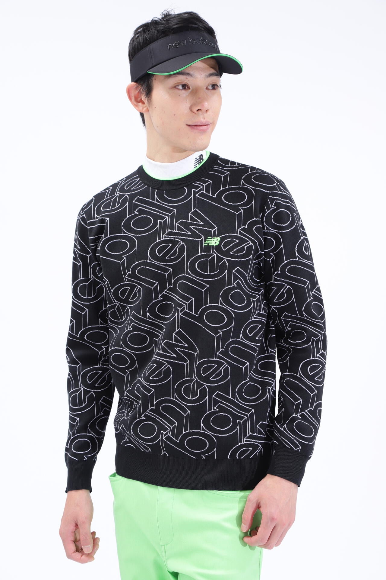 スタンディングロゴ クルーネック ニット プルオーバー (MENS SPORT