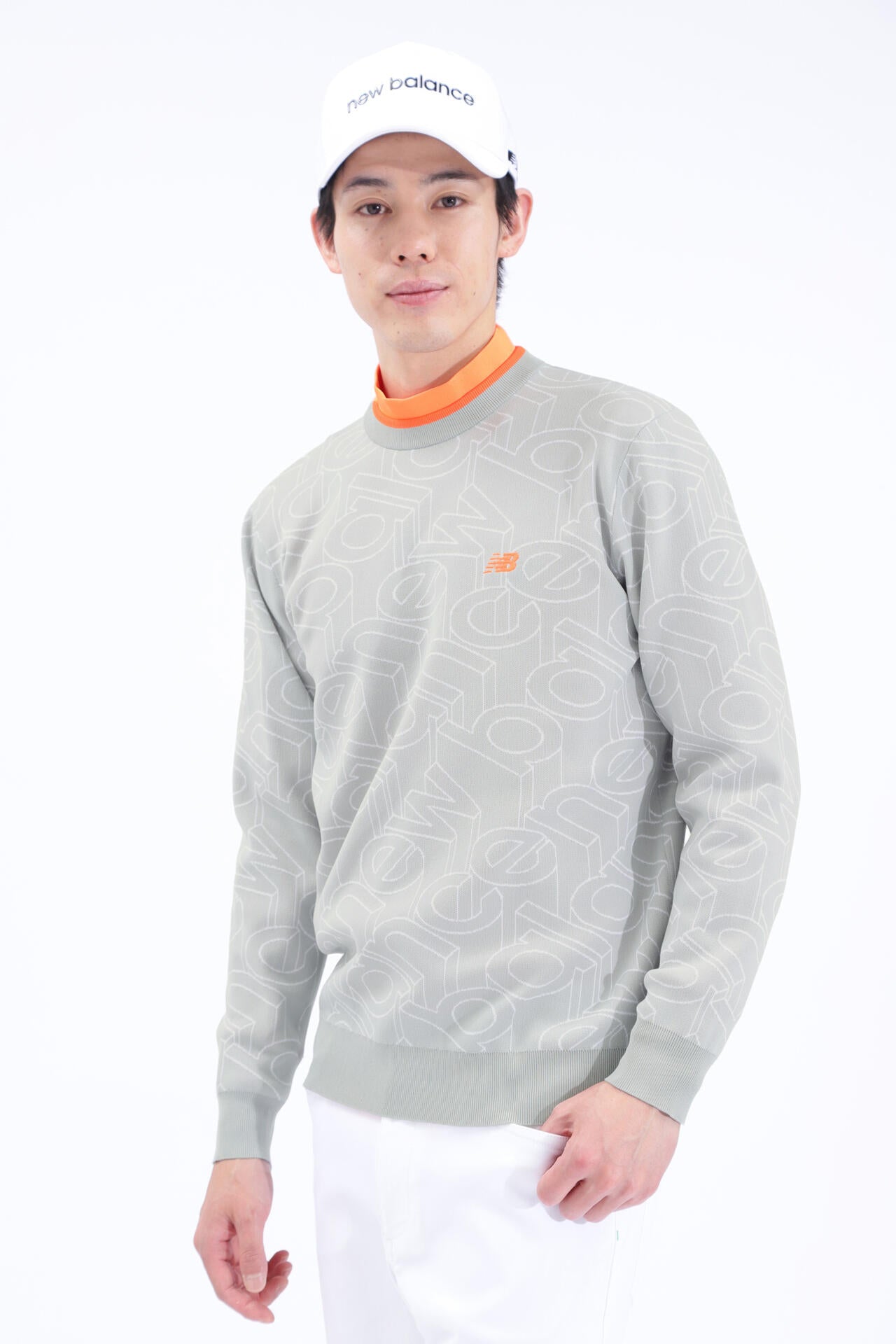 【新品】ニューバランス／クルーネックニット スタンディングロゴ クルーネック ニット プルオーバー (MENS SPORT