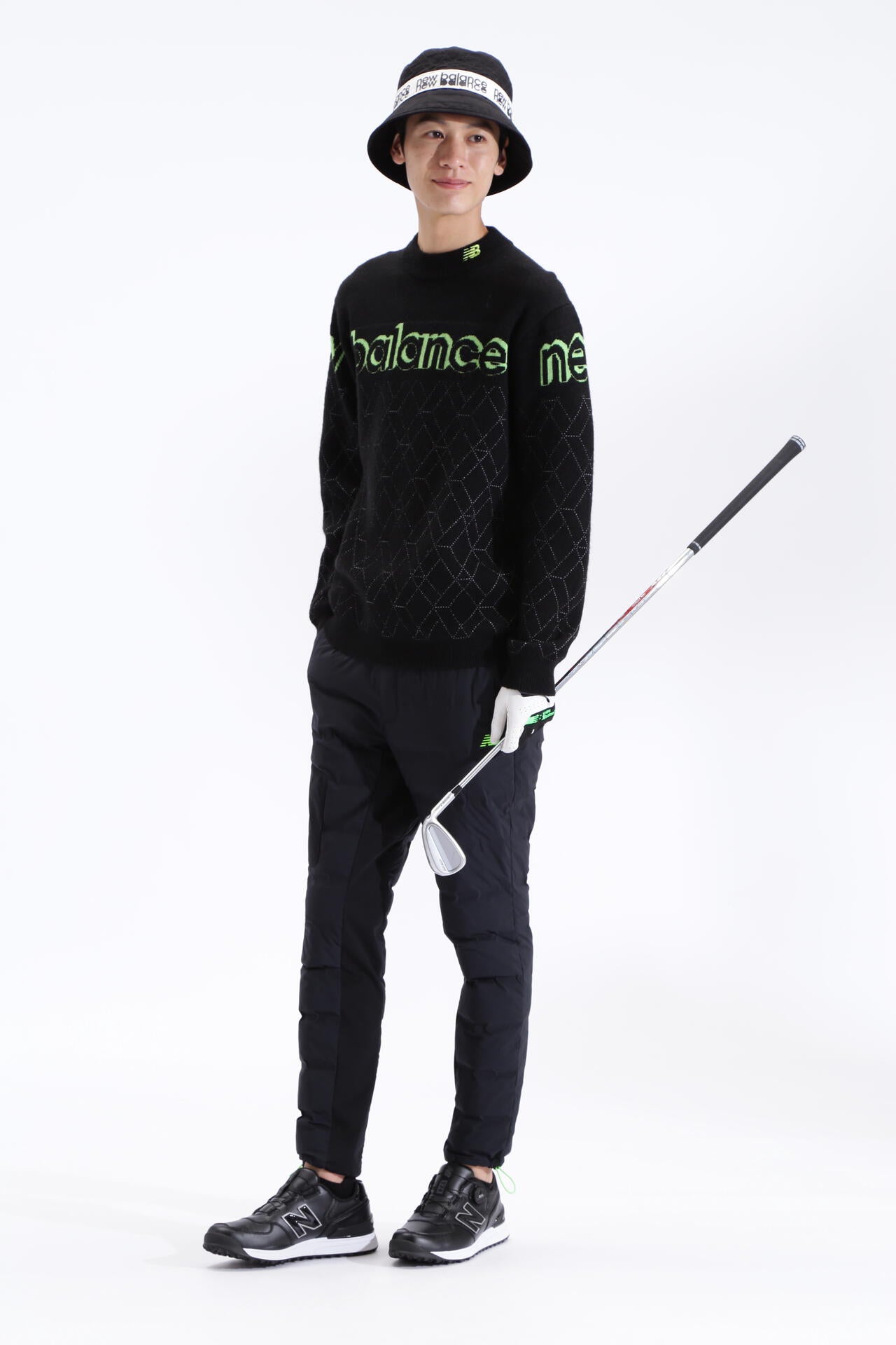 プレーン×ロゴ×3Dダイヤ モックネック ニット プルオーバー (MENS