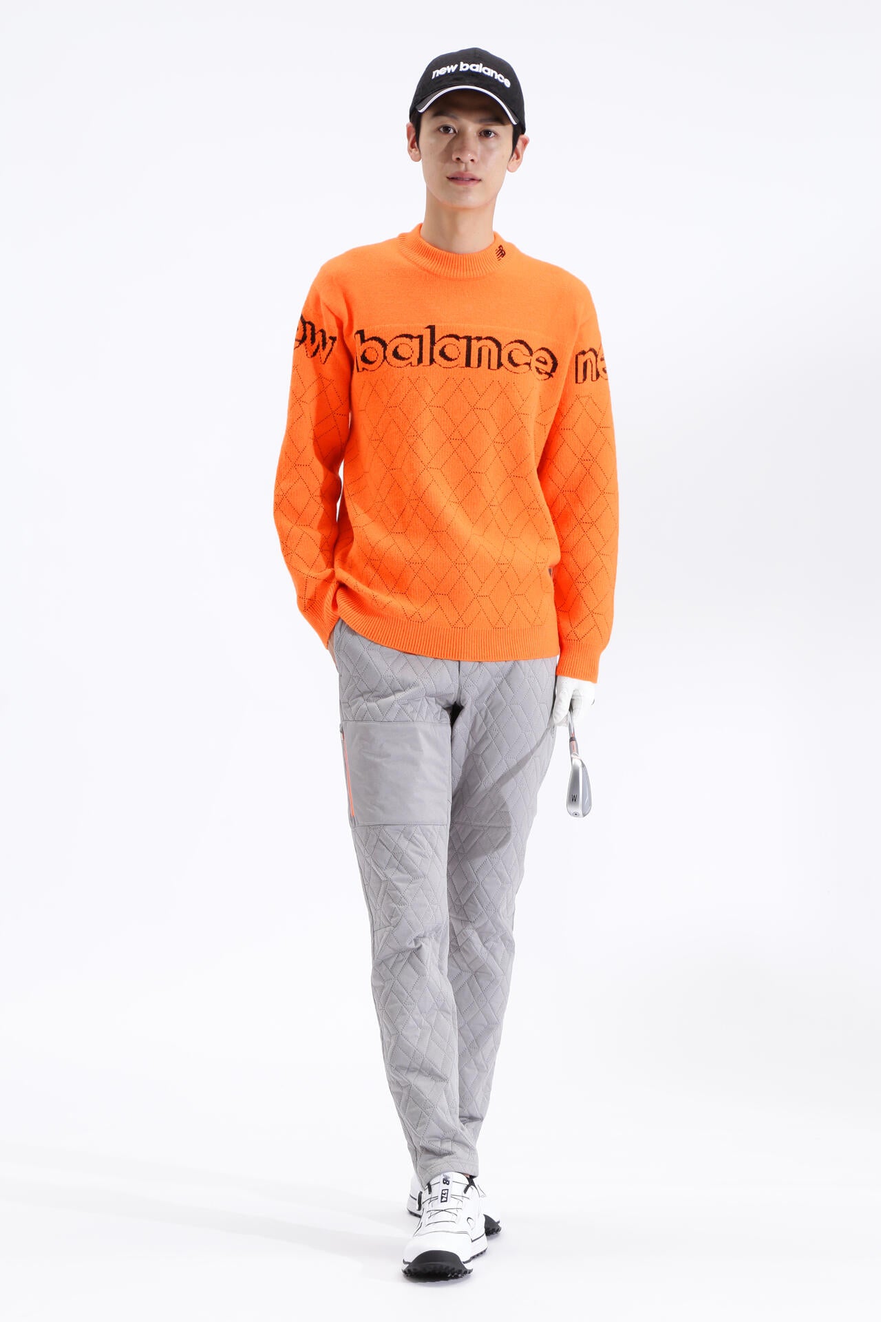 プレーン×ロゴ×3Dダイヤ モックネック ニット プルオーバー (MENS