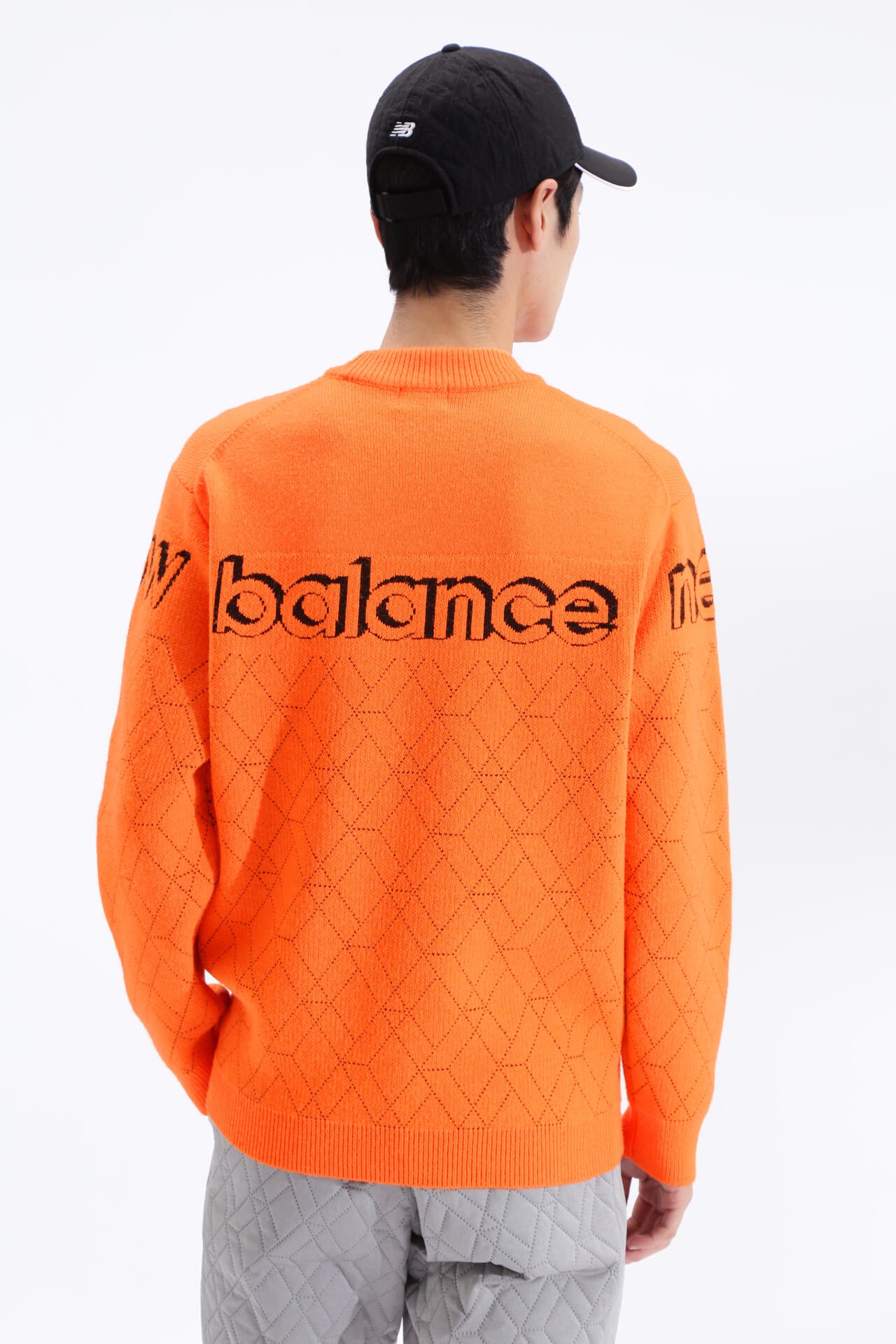 プレーン×ロゴ×3Dダイヤ モックネック ニット プルオーバー (MENS