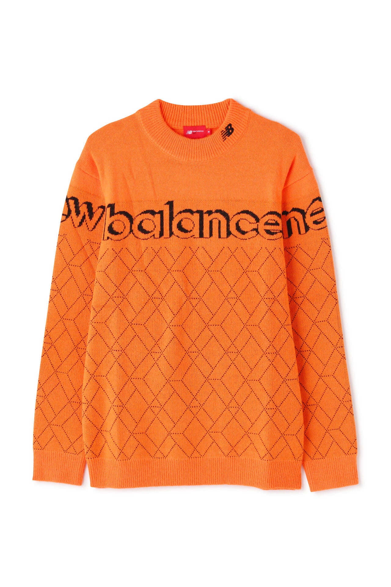 プレーン×ロゴ×3Dダイヤ モックネック ニット プルオーバー (MENS