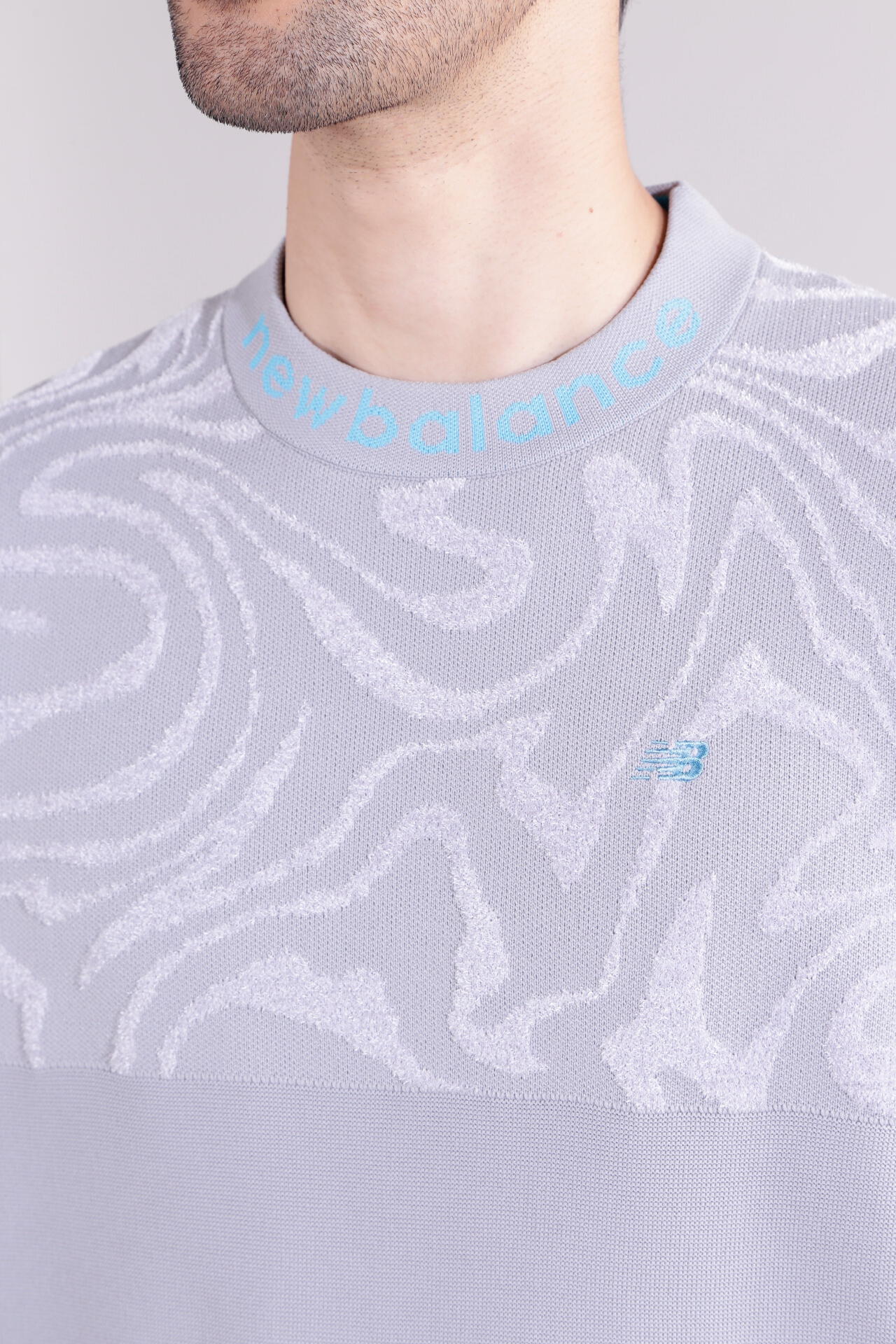 【直営店舗限定】マーブル柄×ガーター編み クルーネック ニット プルオーバー (MENS)