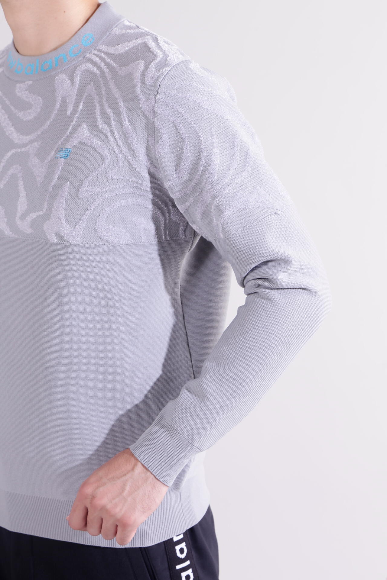 直営店舗限定】マーブル柄×ガーター編み クルーネック ニット プル