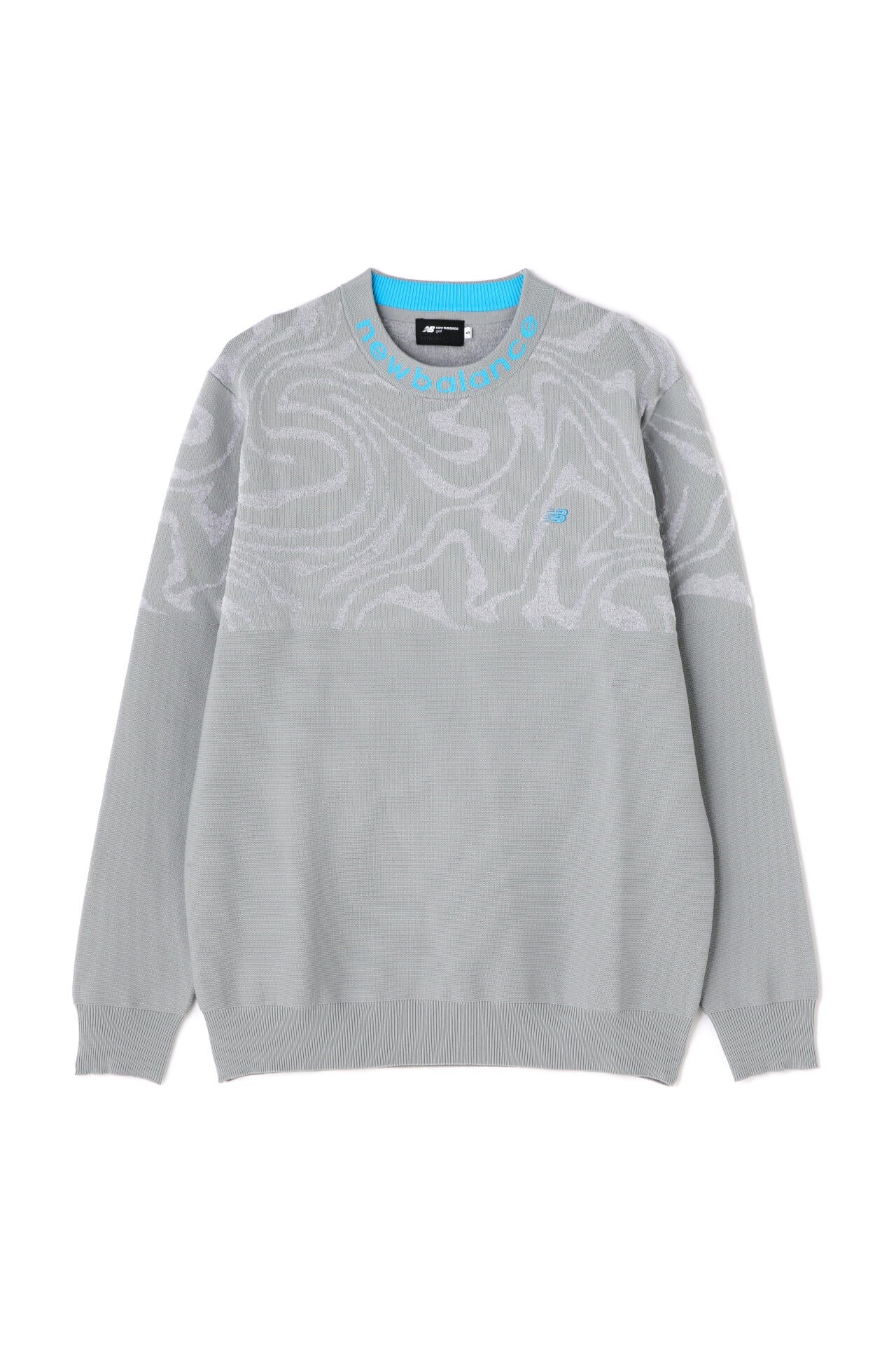 【直営店舗限定】マーブル柄×ガーター編み クルーネック ニット プルオーバー (MENS)