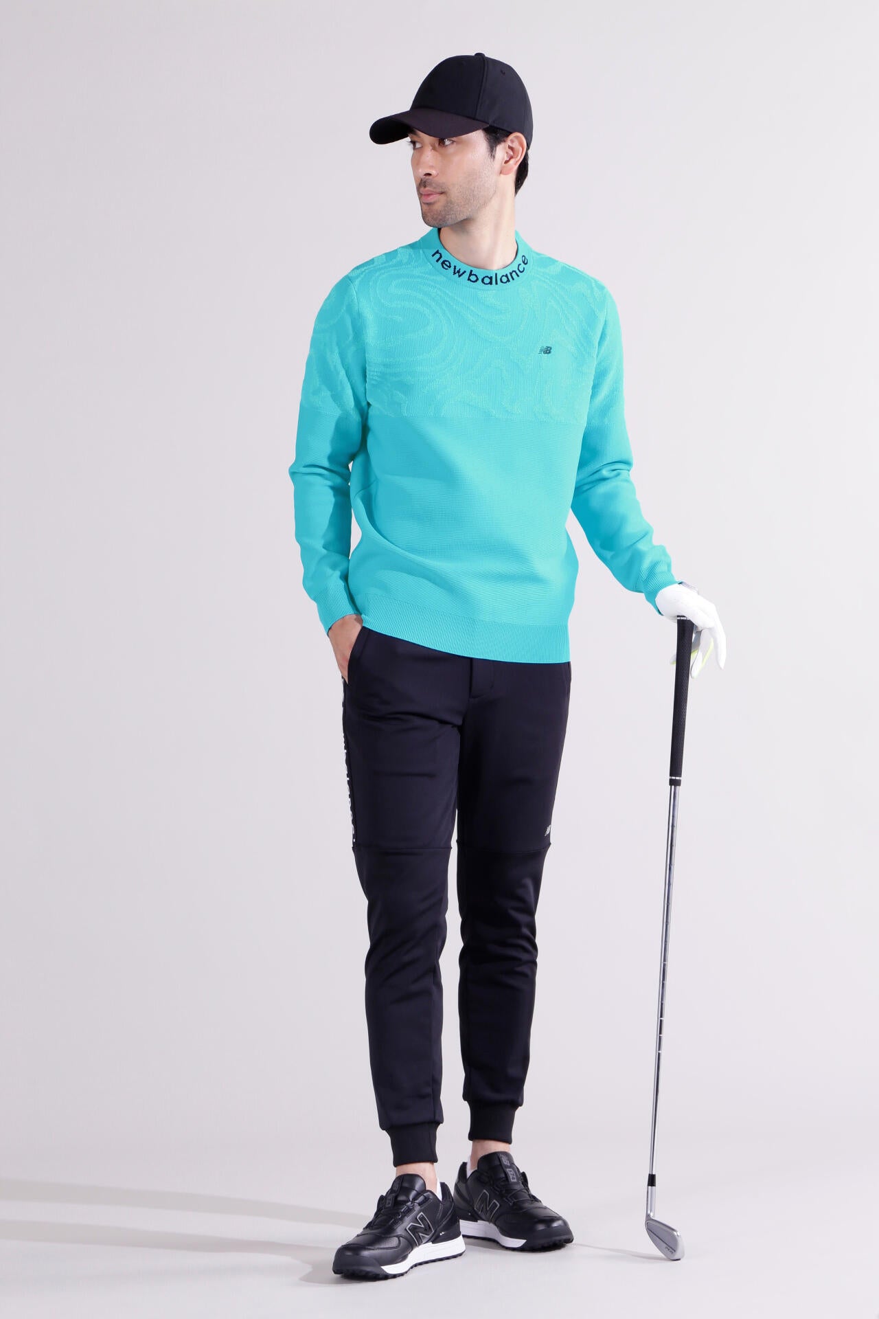 【直営店舗限定】マーブル柄×ガーター編み クルーネック ニット プルオーバー (MENS)