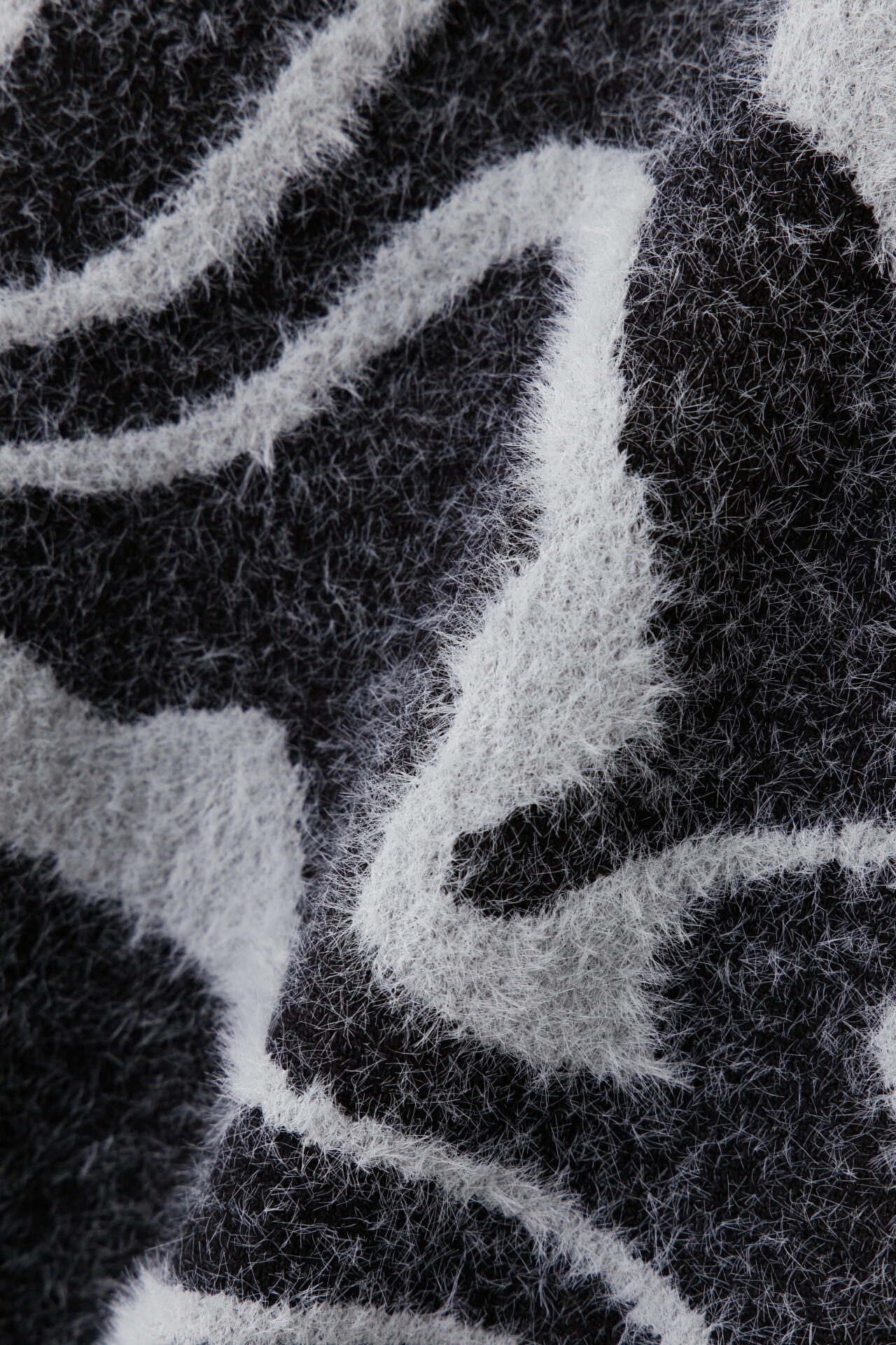 【直営店舗限定】マーブル柄 モックネック ニット プルオーバー (MENS)