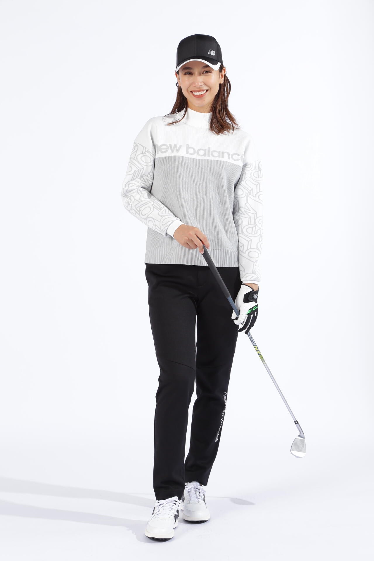 スタンディングロゴ モックネック ニット プルオーバー (WOMENS SPORT