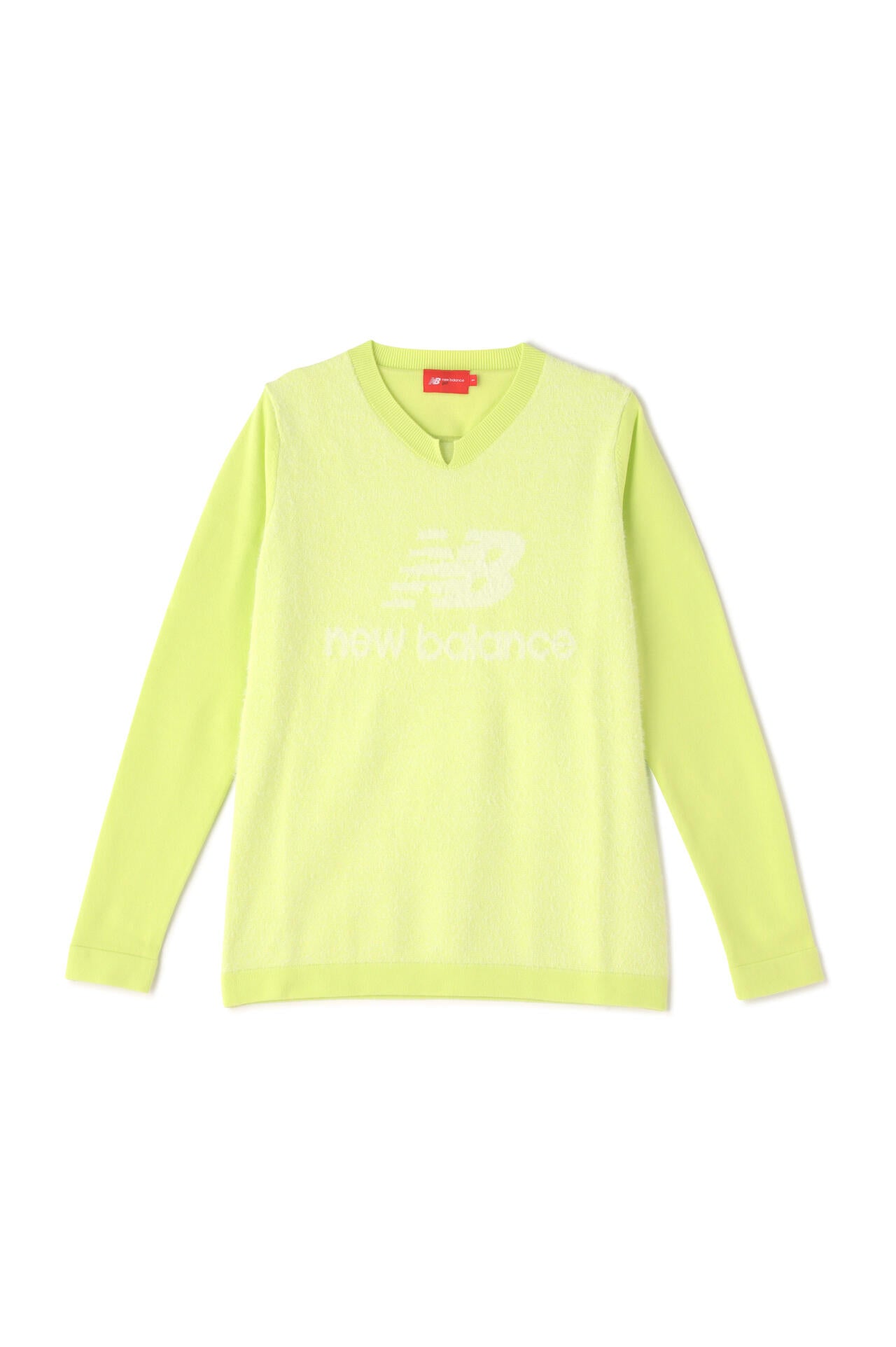 遠赤外線蓄熱保温 フェザーボーダー クルーネック ニット プルオーバー