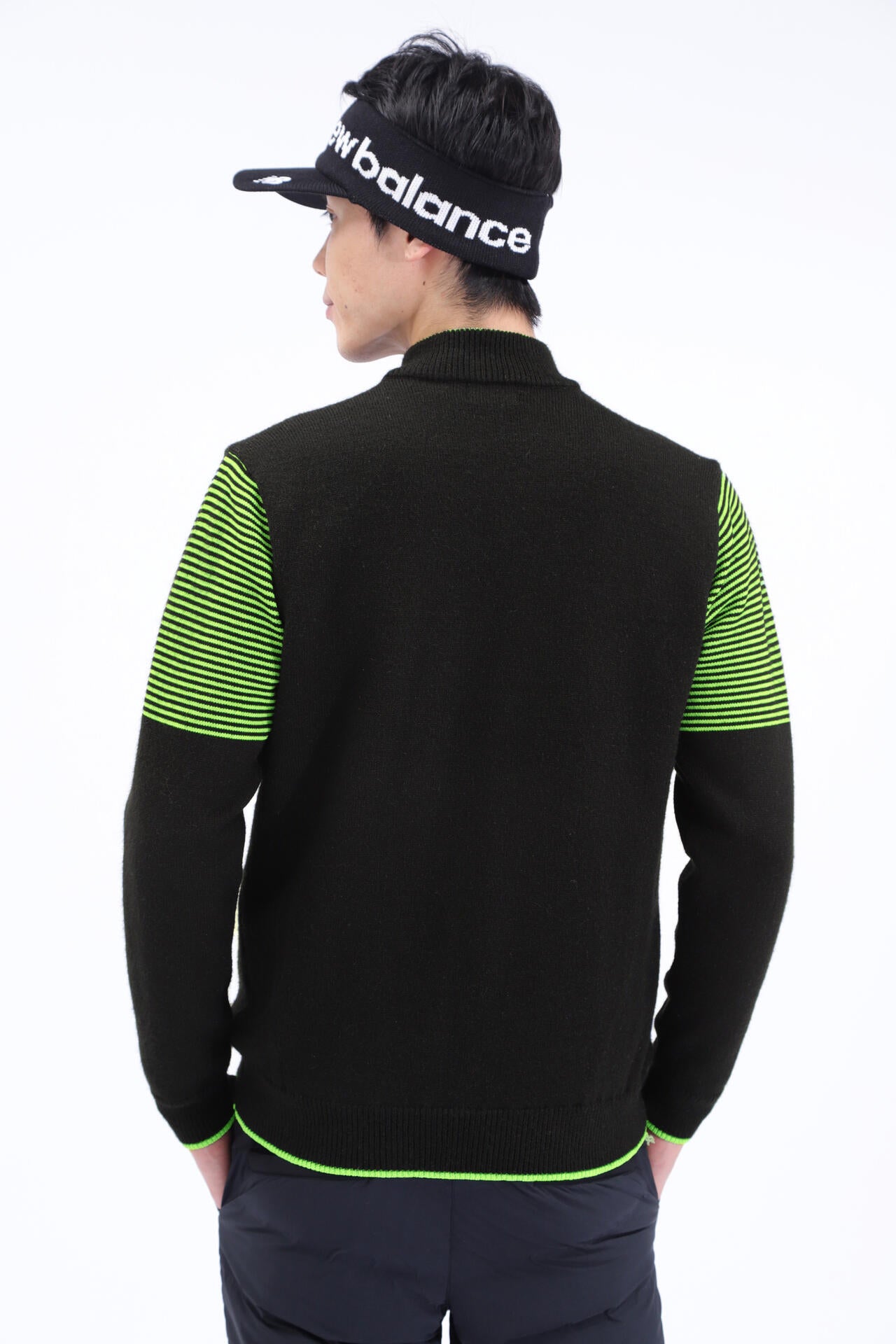 ボーダー×スパイダーウェブ 蓄熱保温 フルジップ ニット ブルゾン (MENS SPORT)