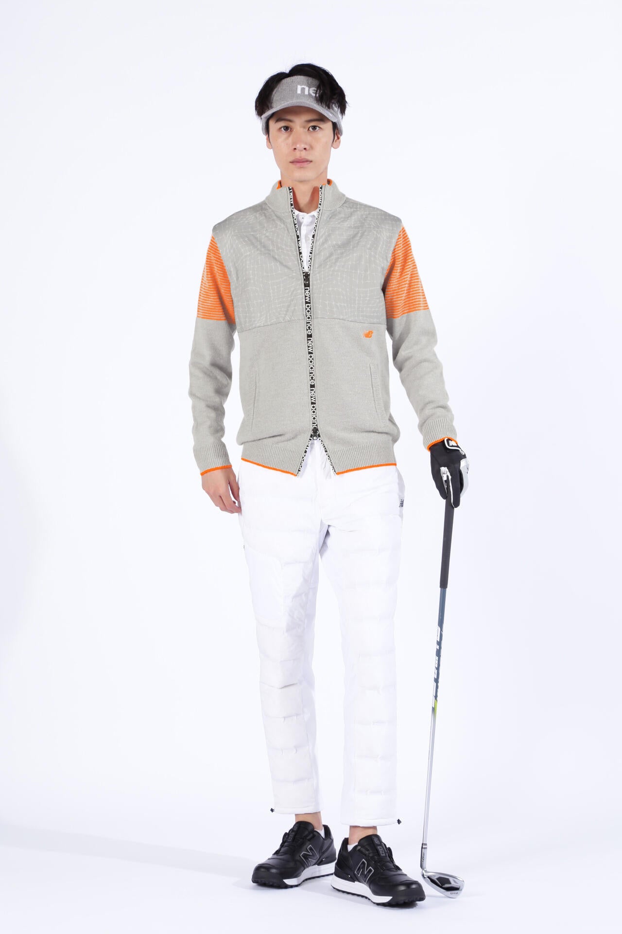 ボーダー×スパイダーウェブ 蓄熱保温 フルジップ ニット ブルゾン (MENS SPORT)