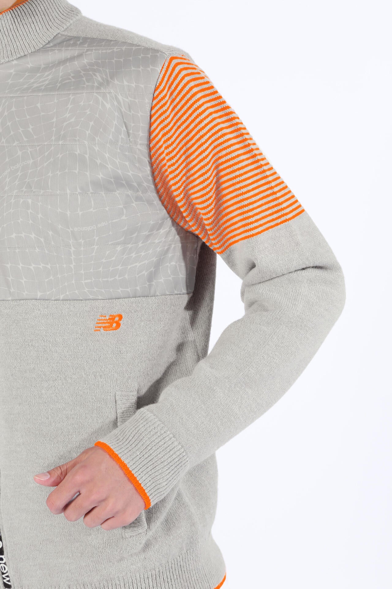 ボーダー×スパイダーウェブ 蓄熱保温 フルジップ ニット ブルゾン (MENS SPORT)