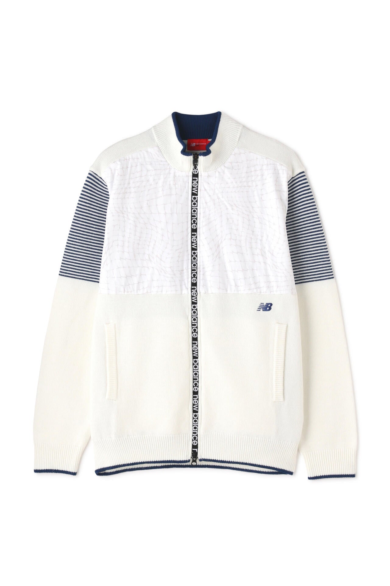 ボーダー×スパイダーウェブ 蓄熱保温 フルジップ ニット ブルゾン (MENS SPORT)