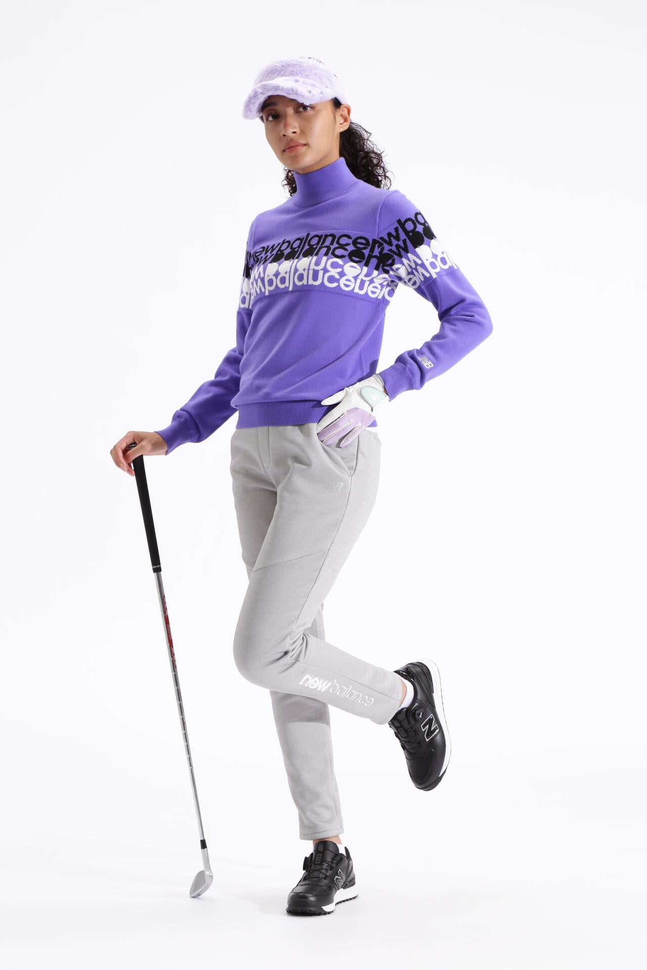 遠赤外線蓄熱保温 タイプライターロゴ ハイネック ニット プルオーバー