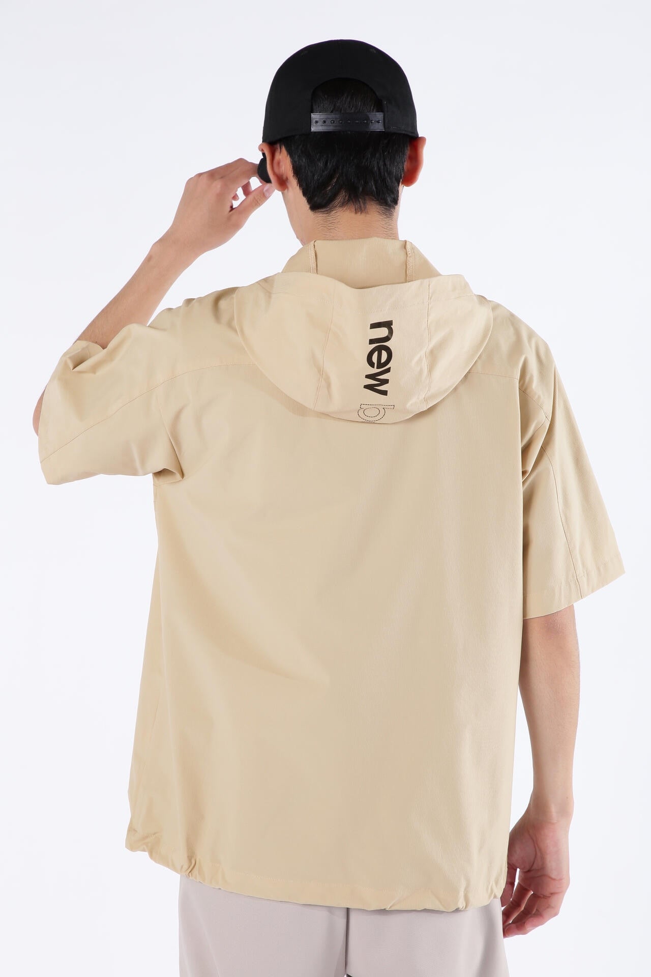 ストレッチ 撥水 ハーフジップ プルオーバー フーディー (MENS SPORT)