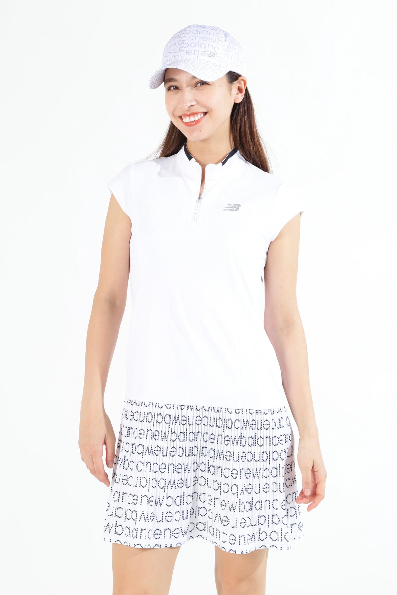 ピクセルロゴ 半袖 ハーフジップ ワンピース (WOMENS SPORT)