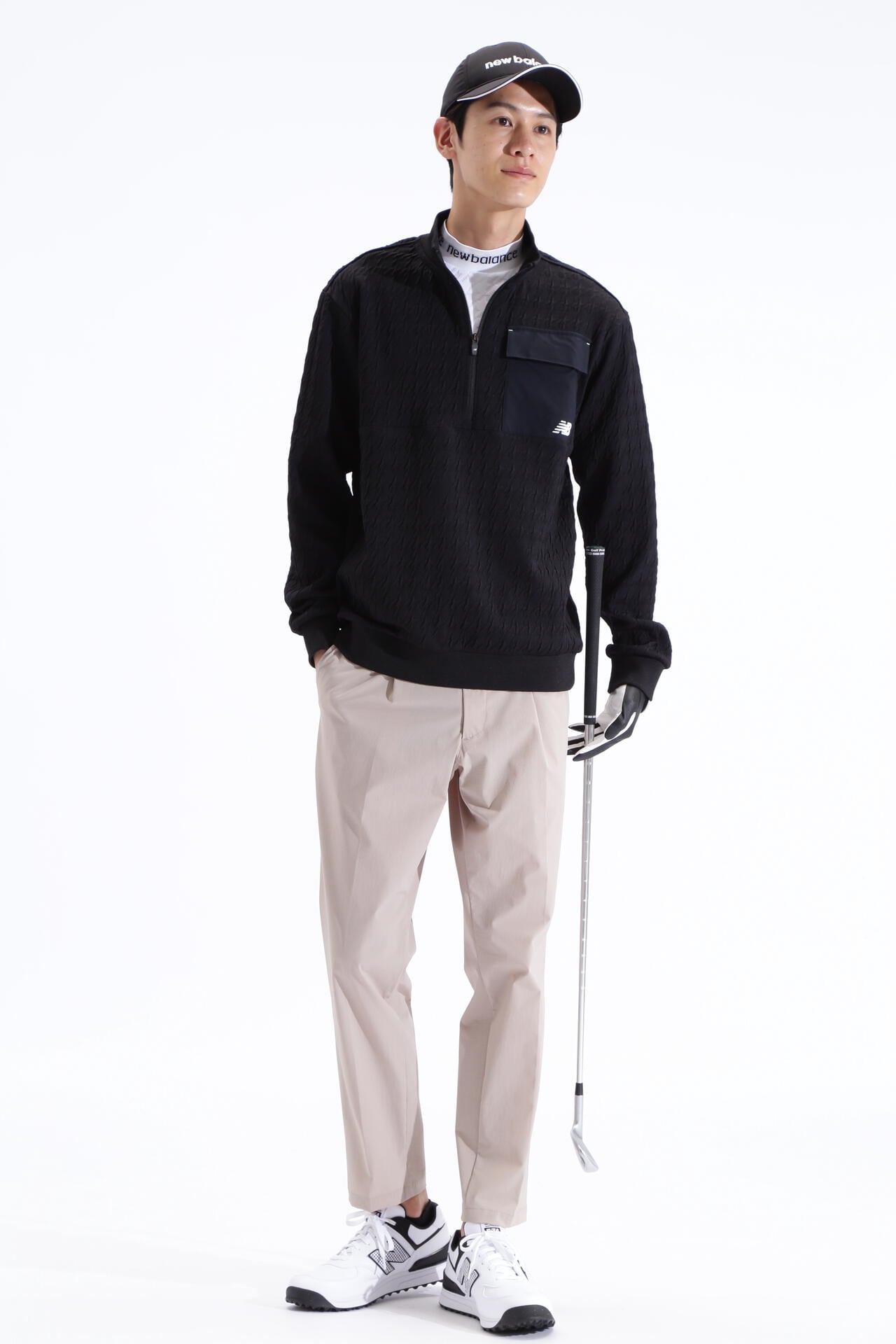 千鳥格子 スウェット ハーフジップ プルオーバー (MENS SPORT)