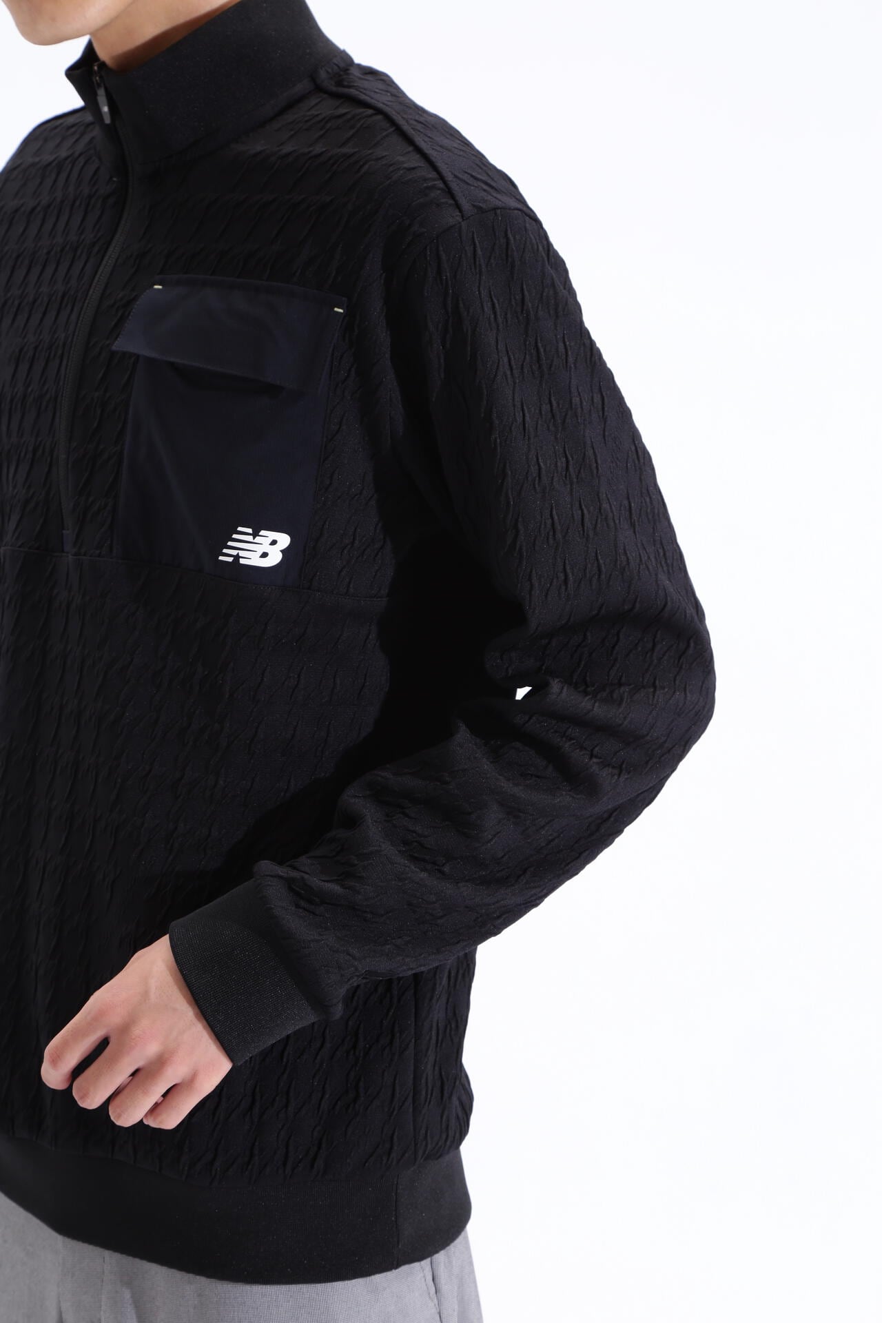 千鳥格子 スウェット ハーフジップ プルオーバー (MENS SPORT)