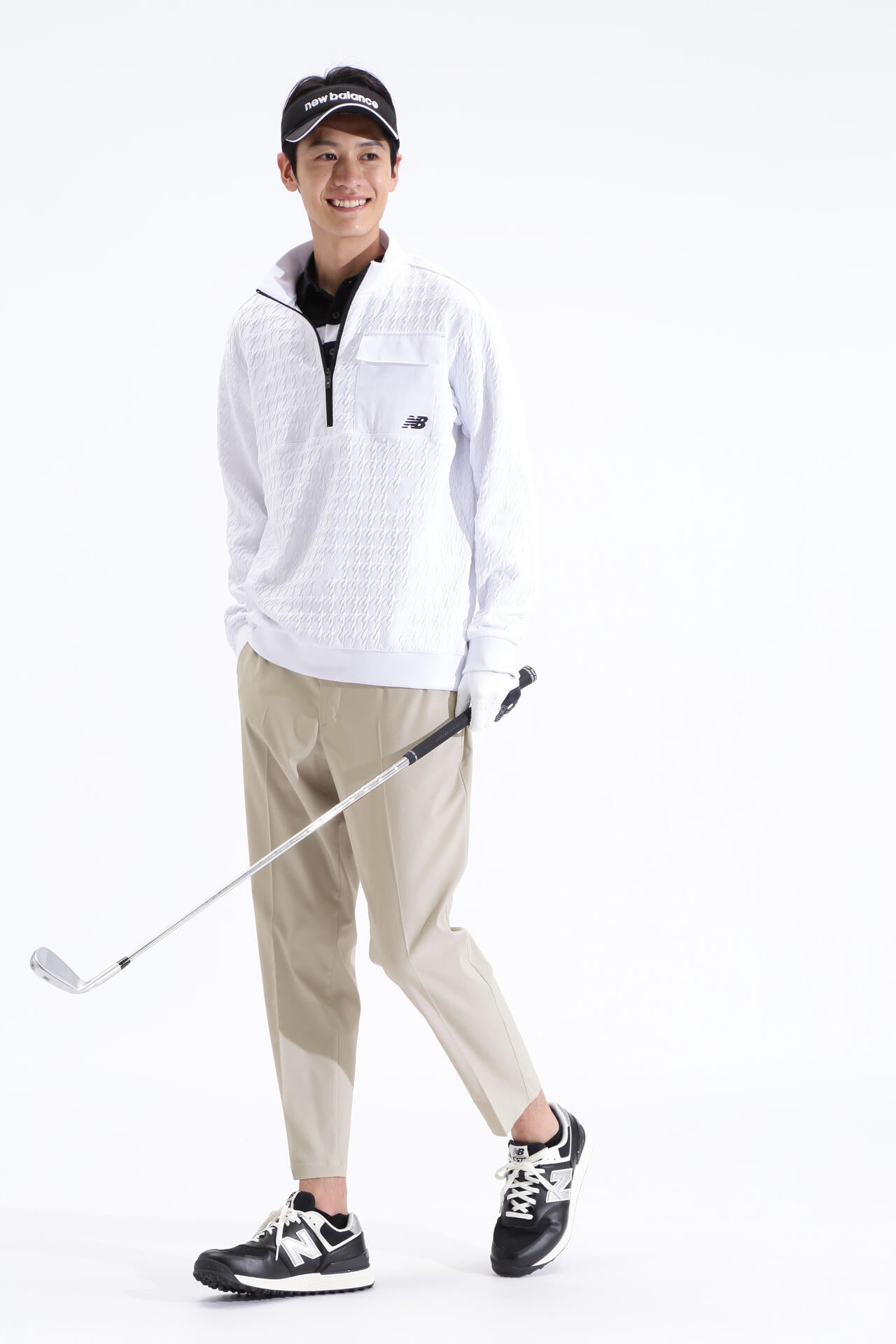 千鳥格子 スウェット ハーフジップ プルオーバー (MENS SPORT) | new