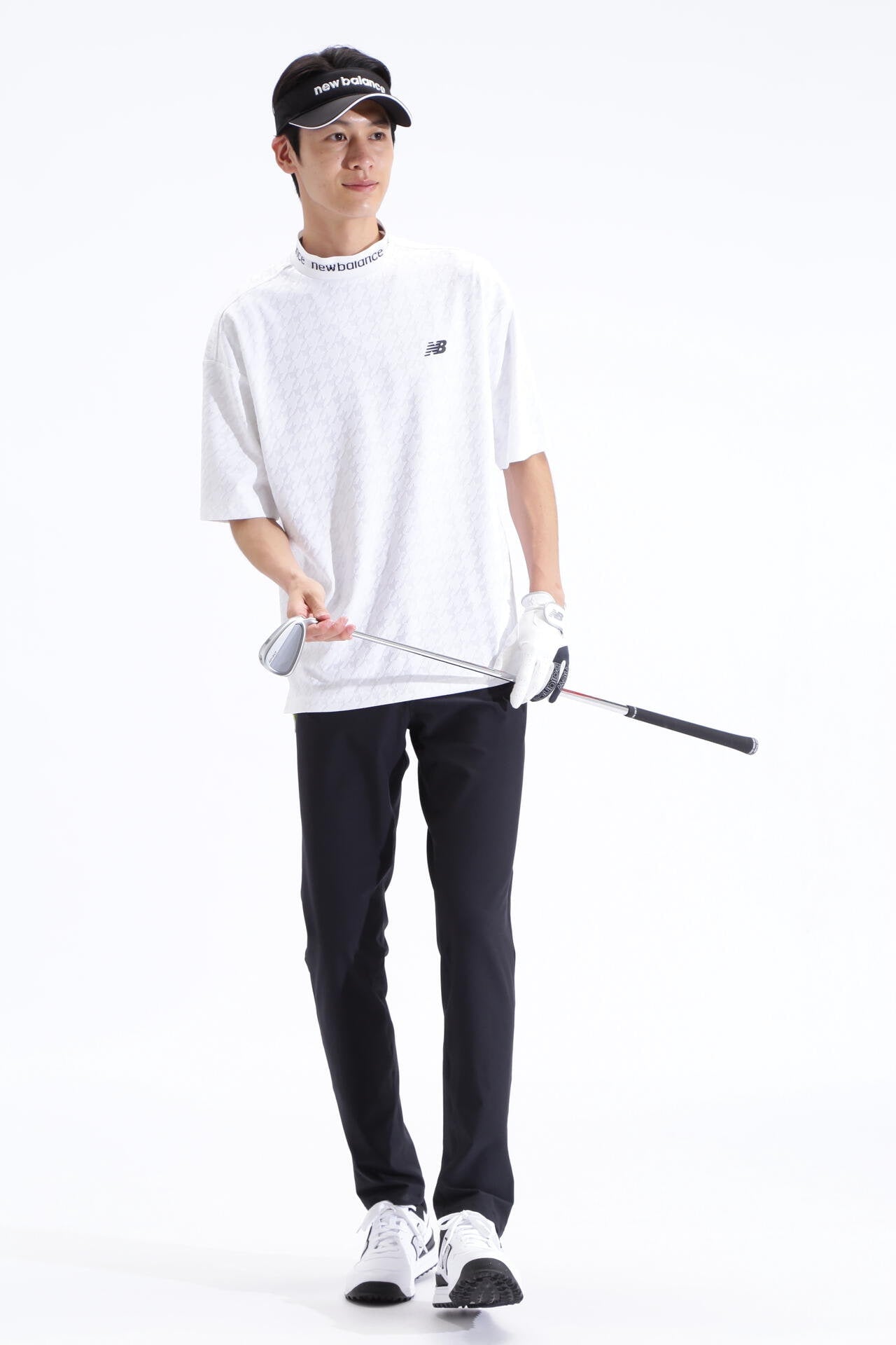 千鳥格子柄 UV 半袖 モックネック プルオーバー (MENS SPORT)