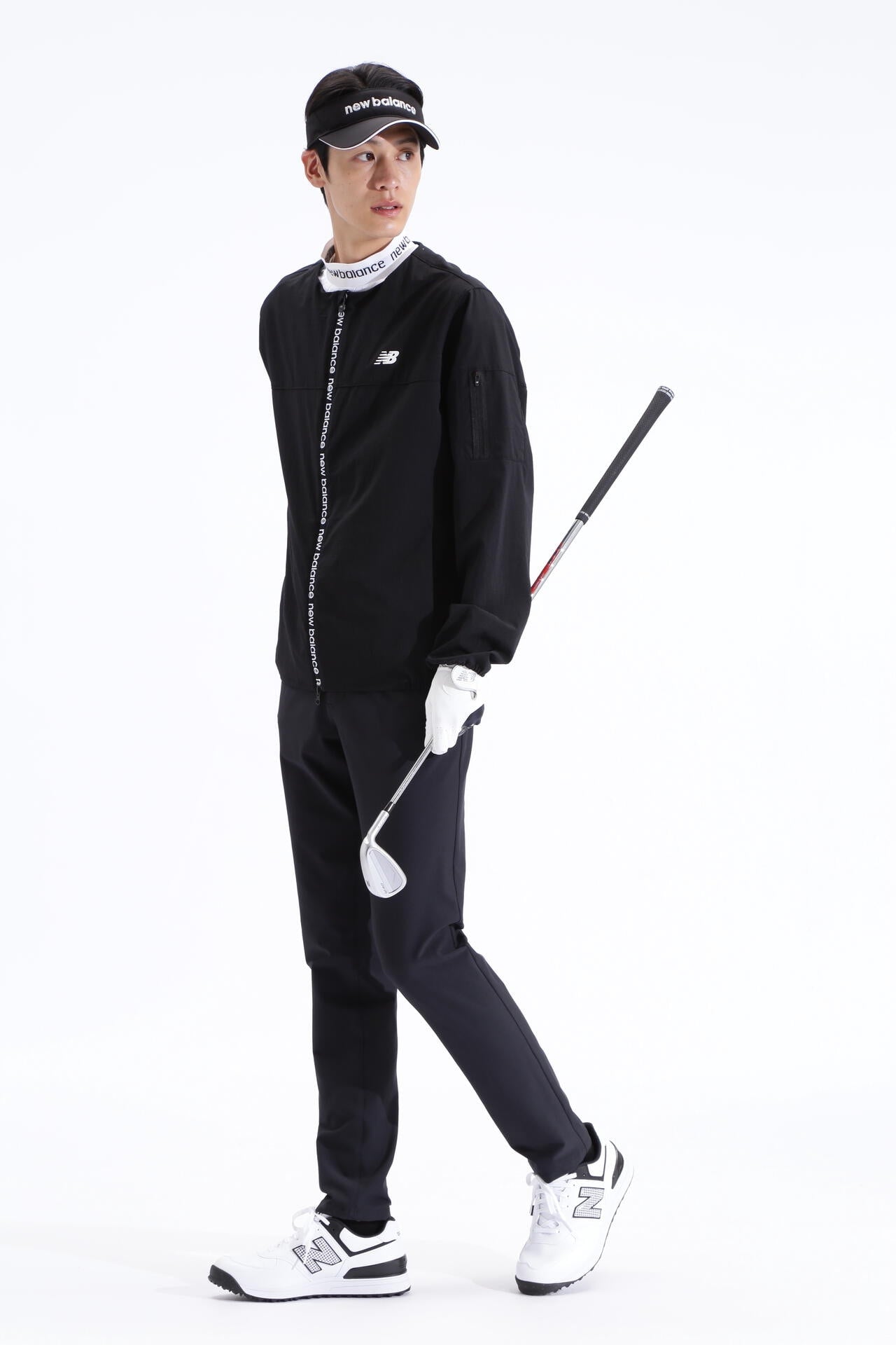 千鳥格子柄 UV 半袖 モックネック プルオーバー (MENS SPORT)