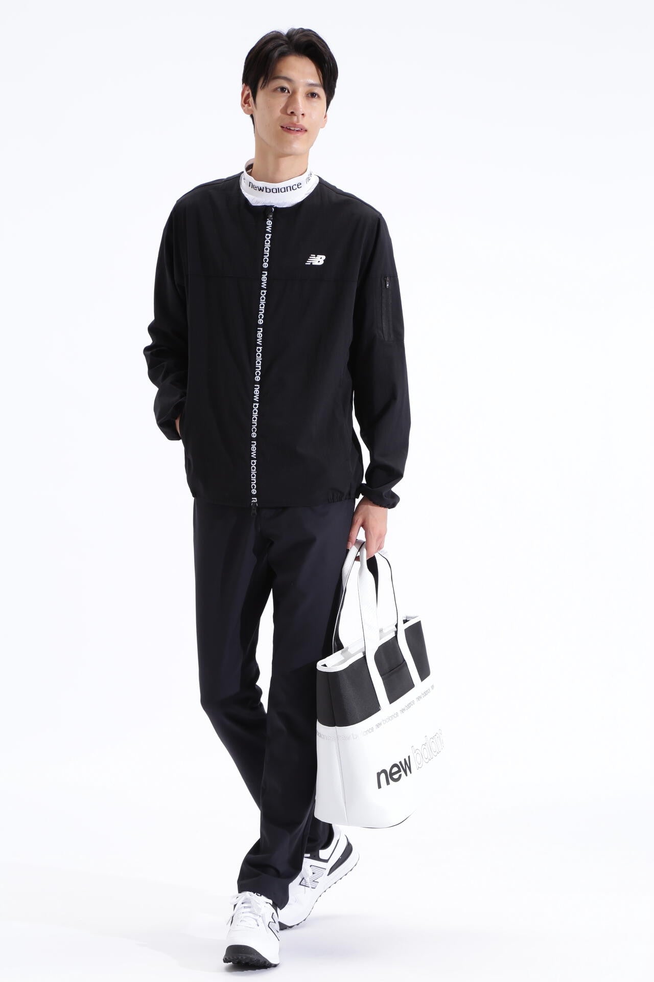 千鳥格子柄 UV 半袖 モックネック プルオーバー (MENS SPORT)