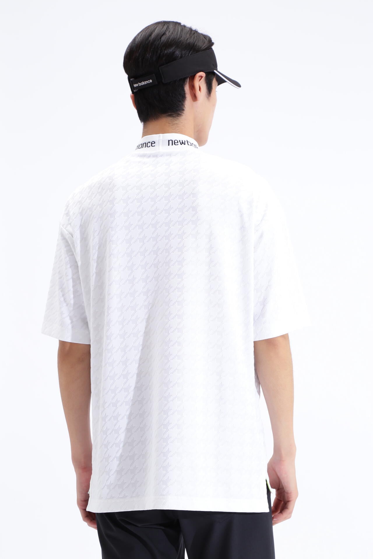 千鳥格子柄 UV 半袖 モックネック プルオーバー (MENS SPORT)