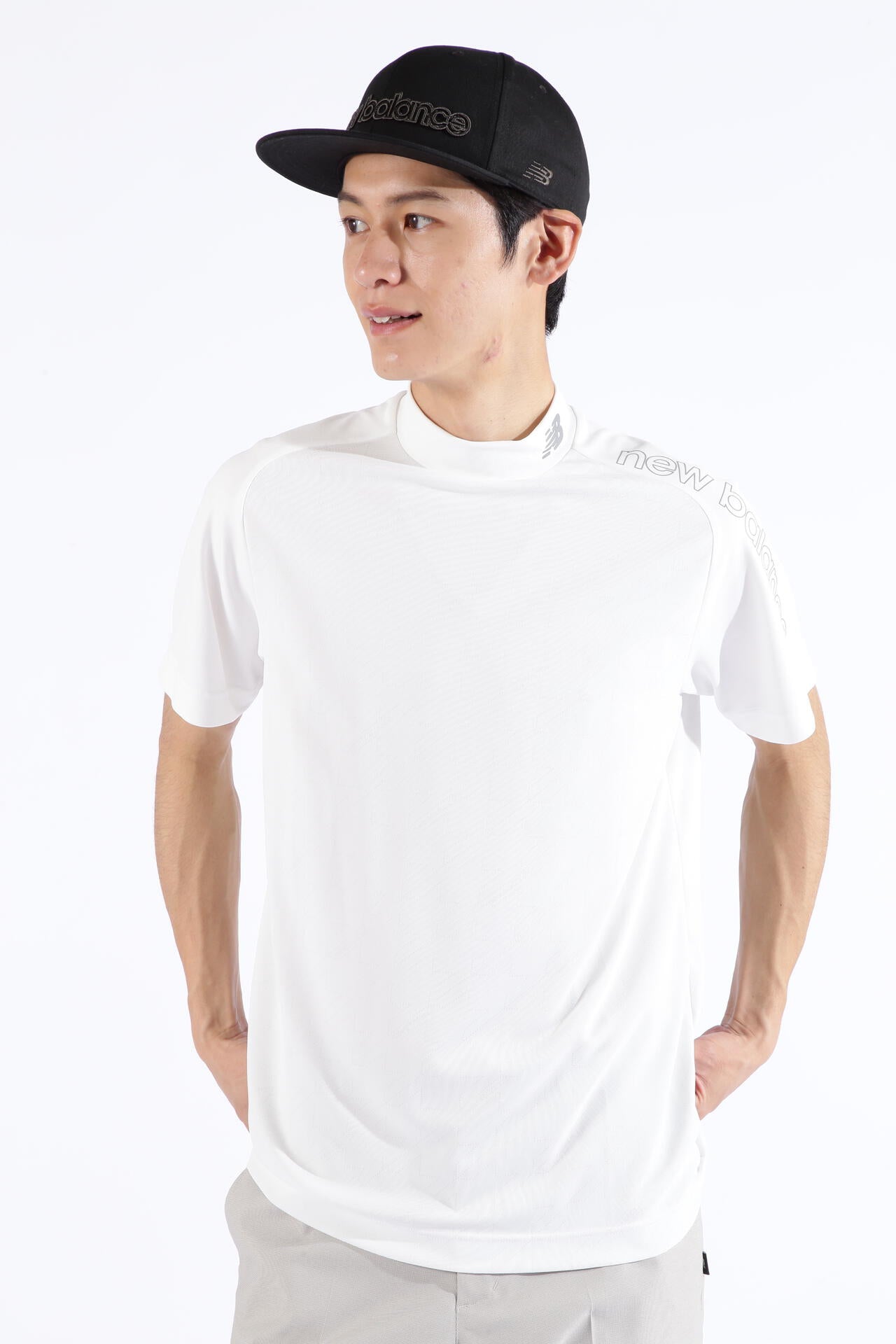 ドット千鳥格子 半袖 モックネック プルオーバー (MENS SPORT) | new