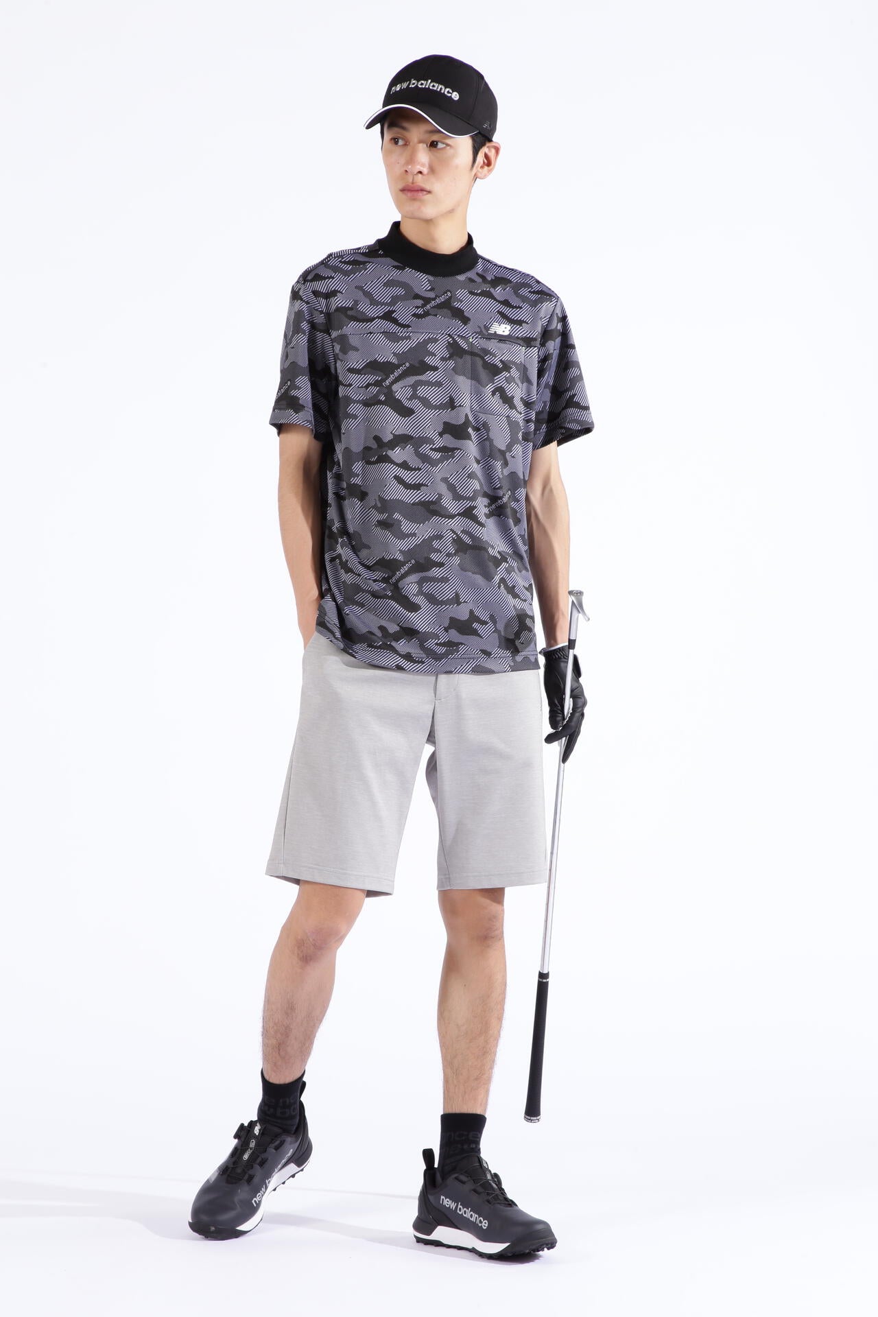 ドライビングレインカモ柄 半袖 モックネック プルオーバー (MENS SPORT)