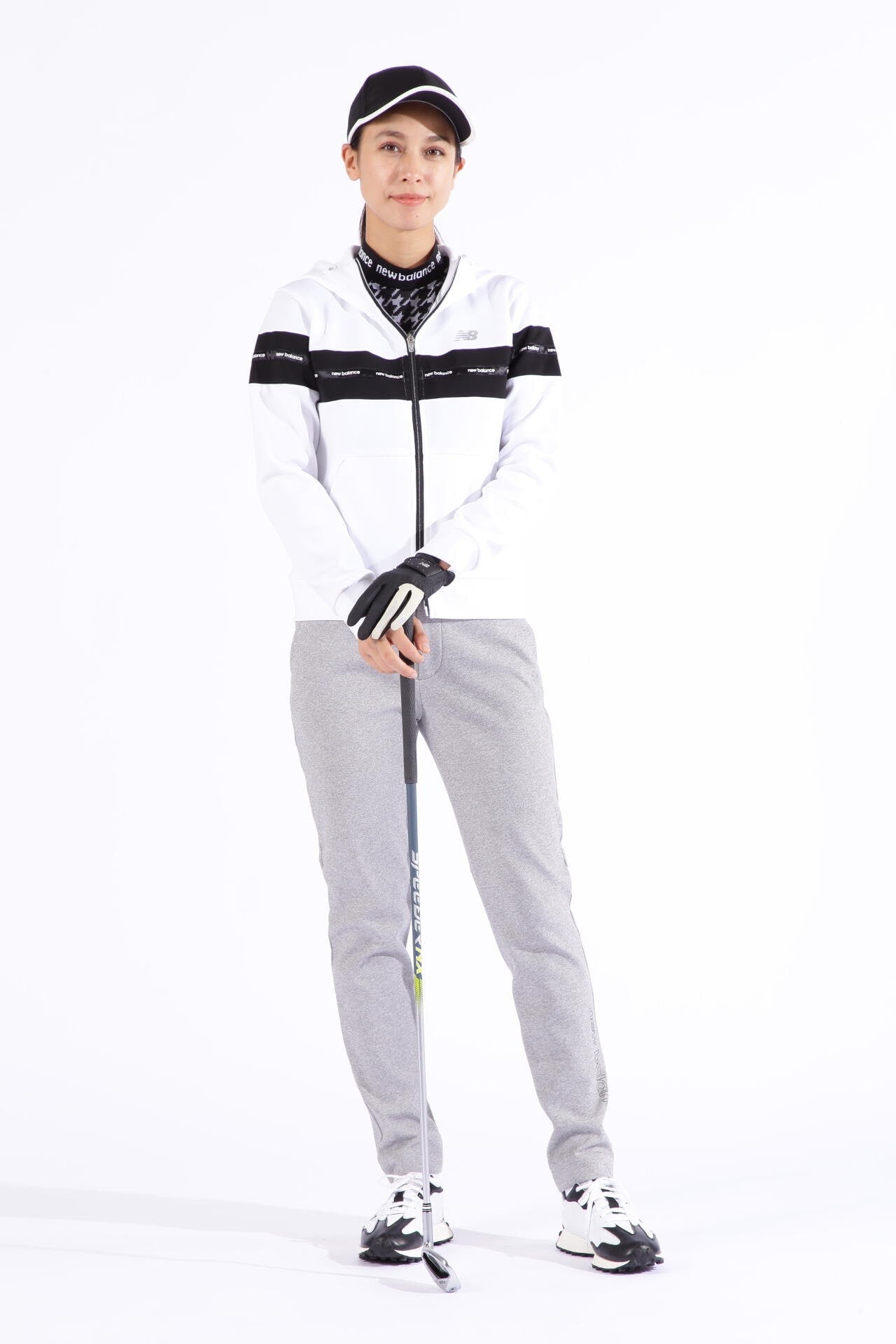 千鳥格子 半袖 モックネック プルオーバー (WOMENS SPORT)