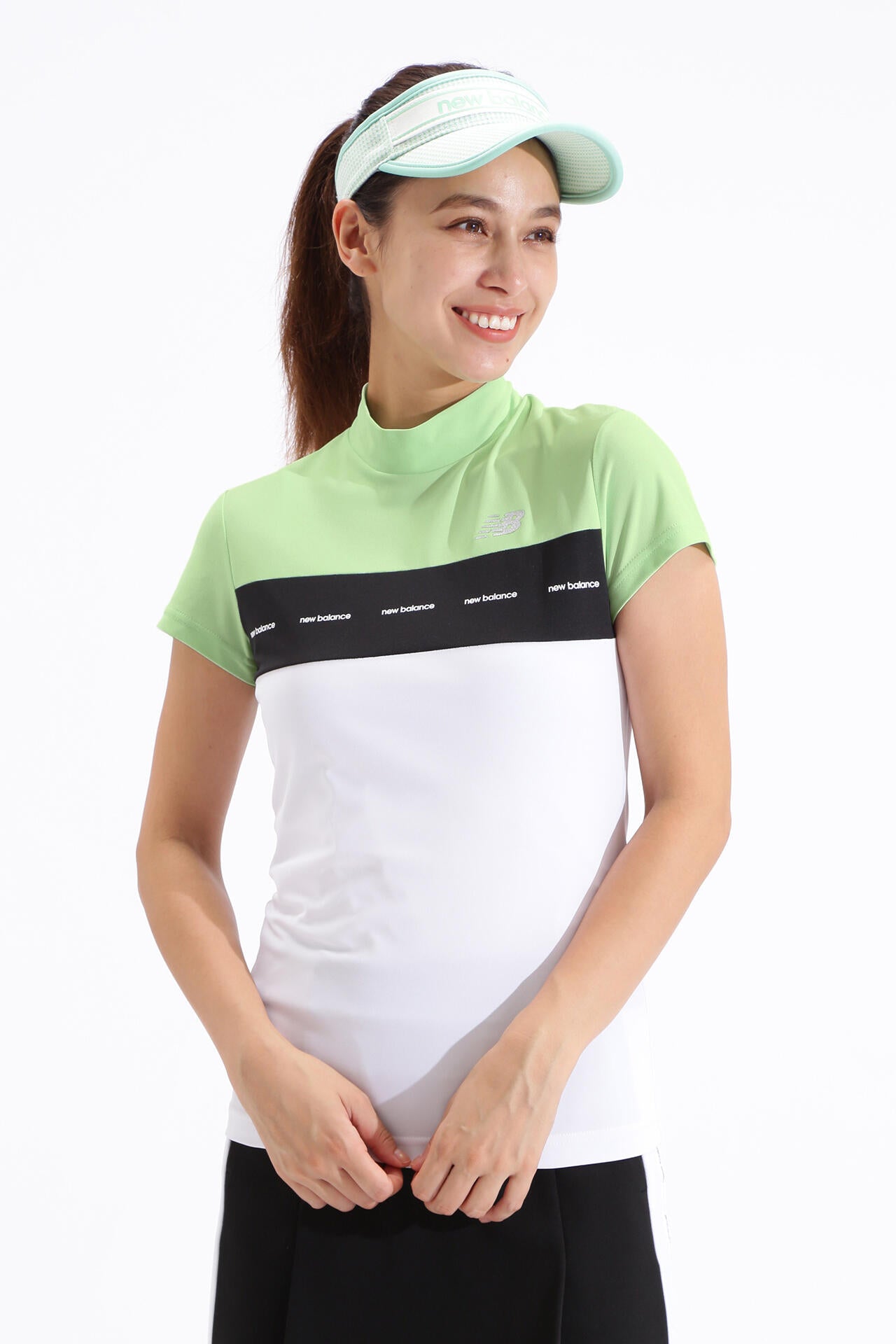 UPF50＋ 接触冷感 半袖 モックネック プルオーバー (WOMENS SPORT)