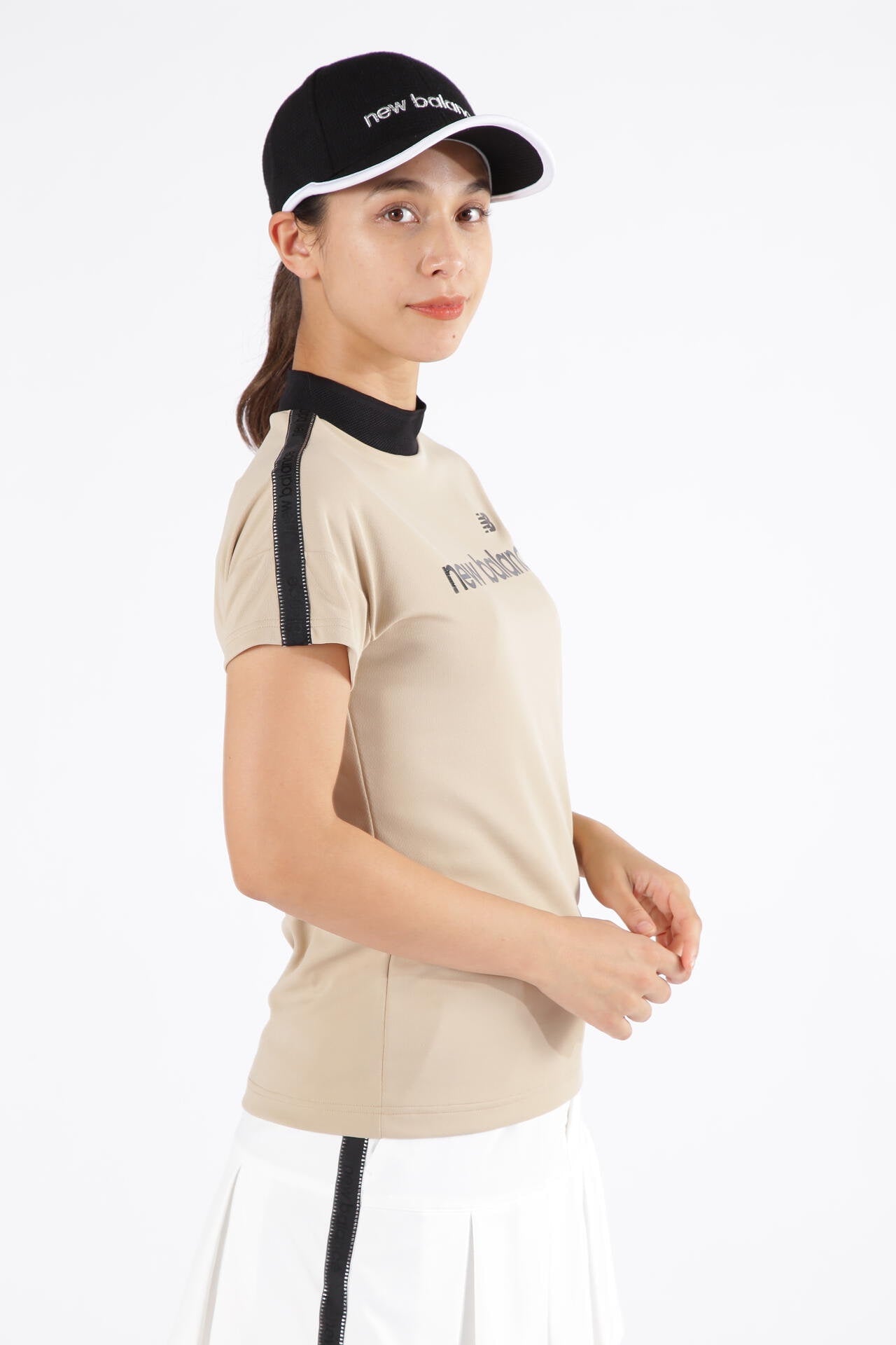 ダブルフェイス裏ハニカム 半袖 モックネック プルオーバー (WOMENS SPORT)