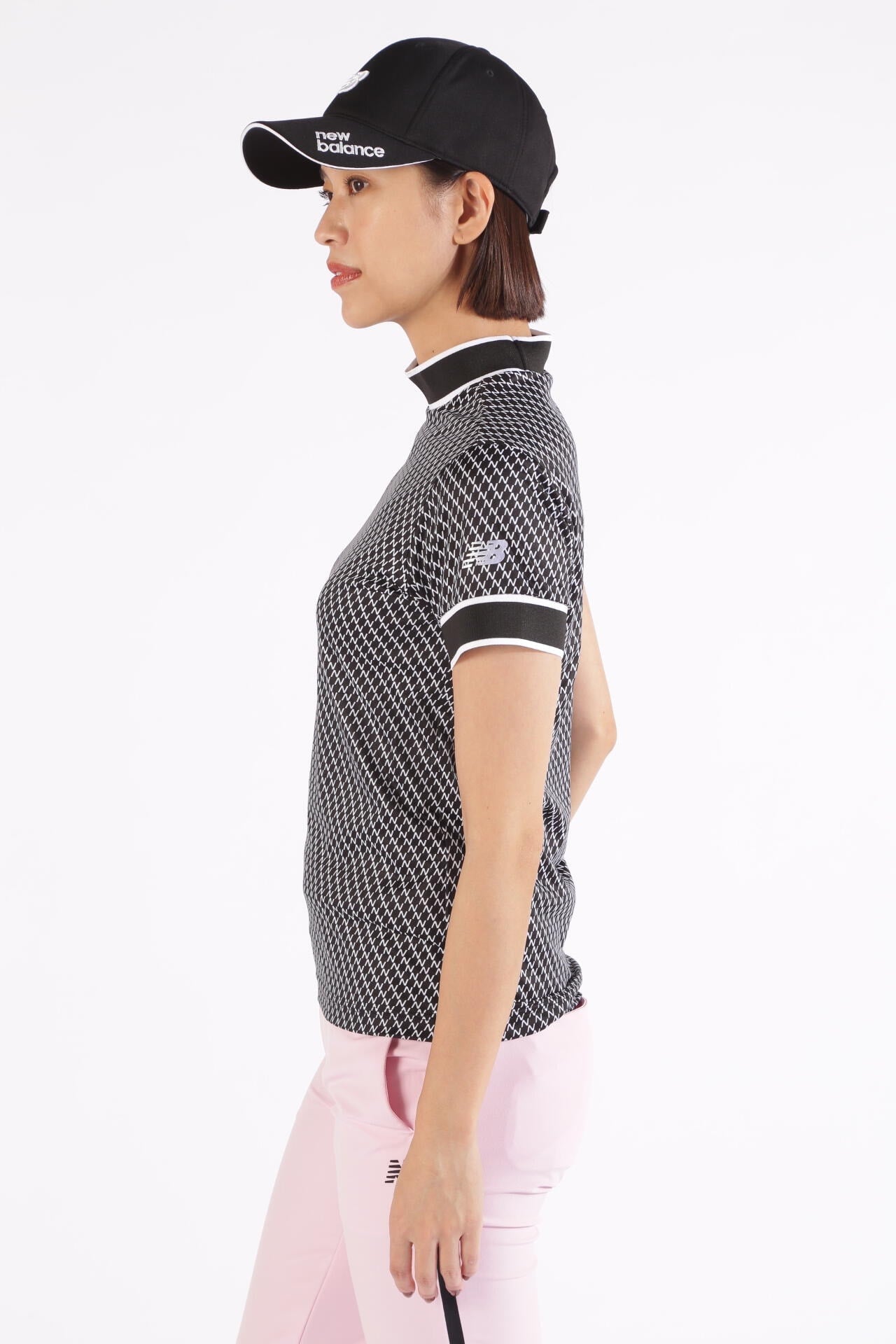チェック柄 半袖 モックネック プルオーバー (WOMENS WORLD) | new