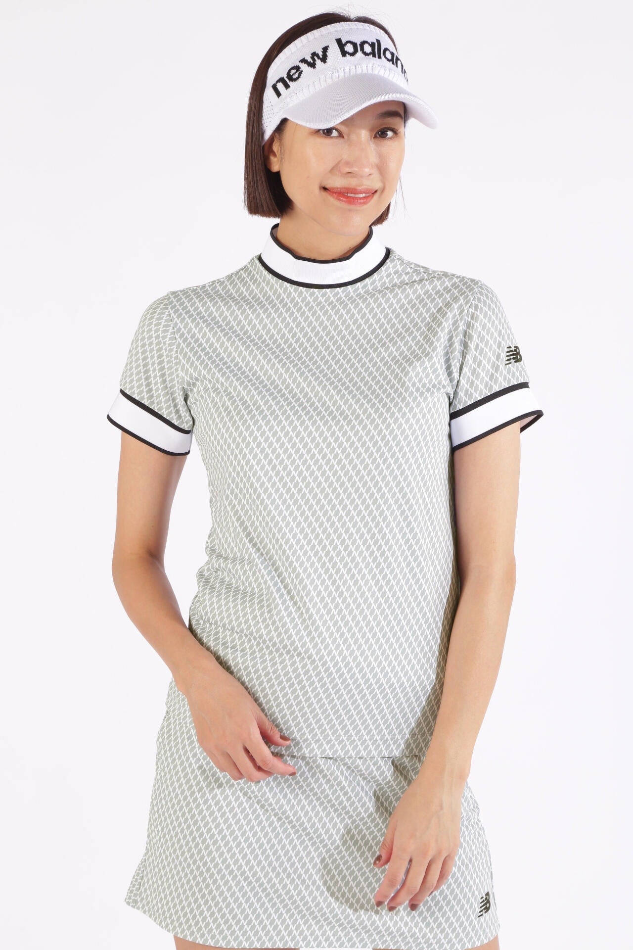 チェック柄 半袖 モックネック プルオーバー (WOMENS WORLD) | new