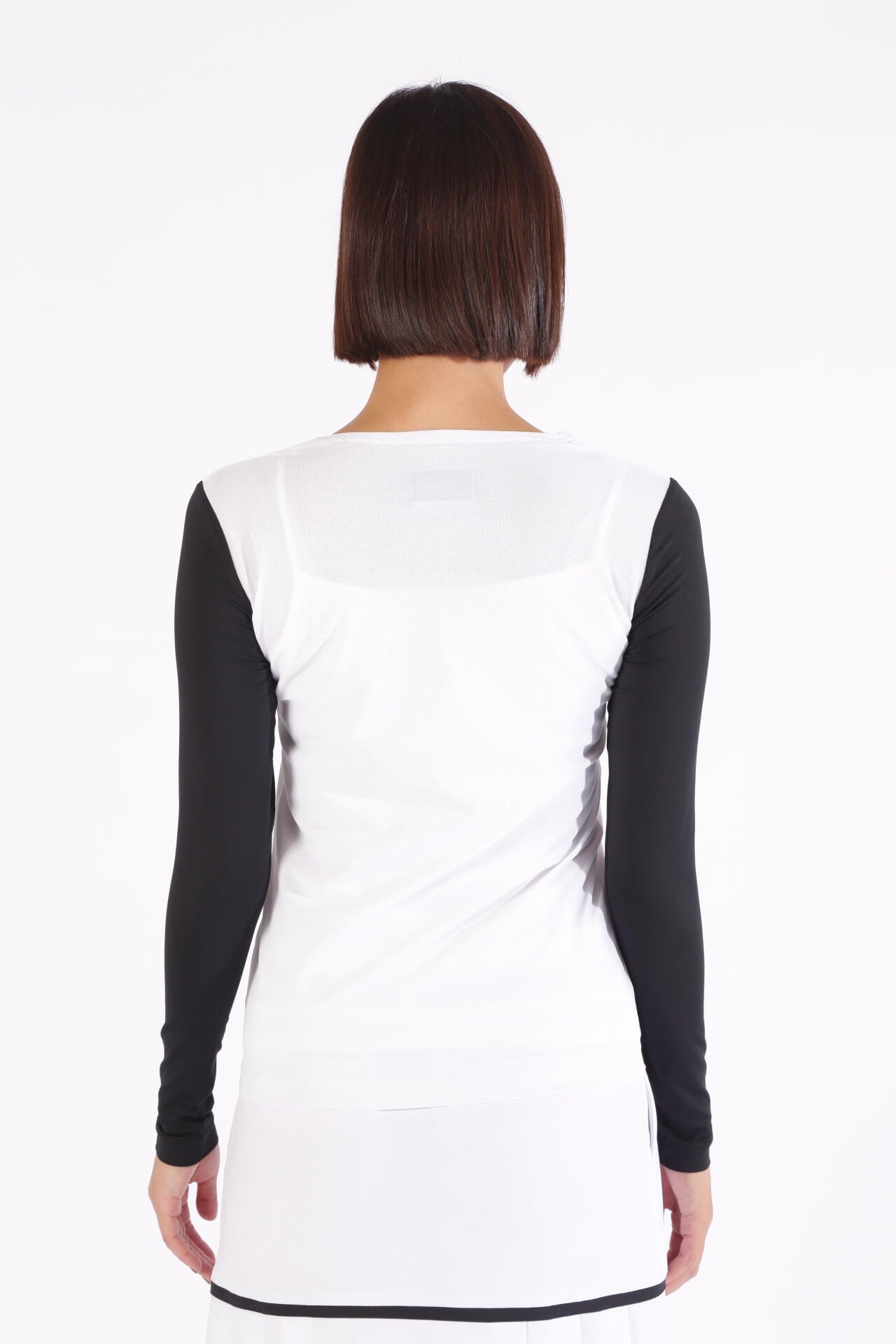 メッシュ×ベア天竺 Uネック メッシュ インナー プルオーバー (WOMENS WORLD)