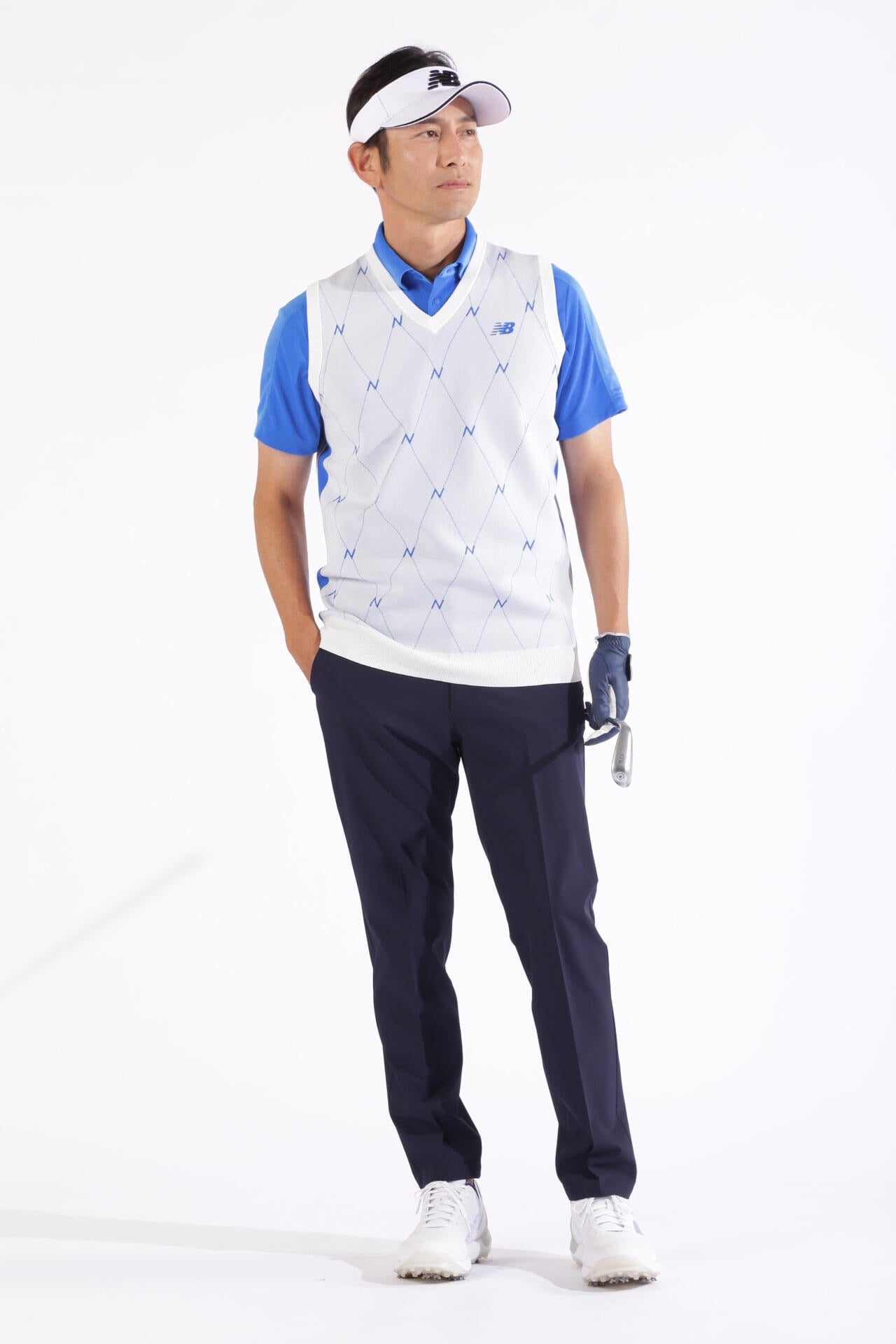 ワッフル×チェック 半袖 カラーシャツ (MENS WORLD)