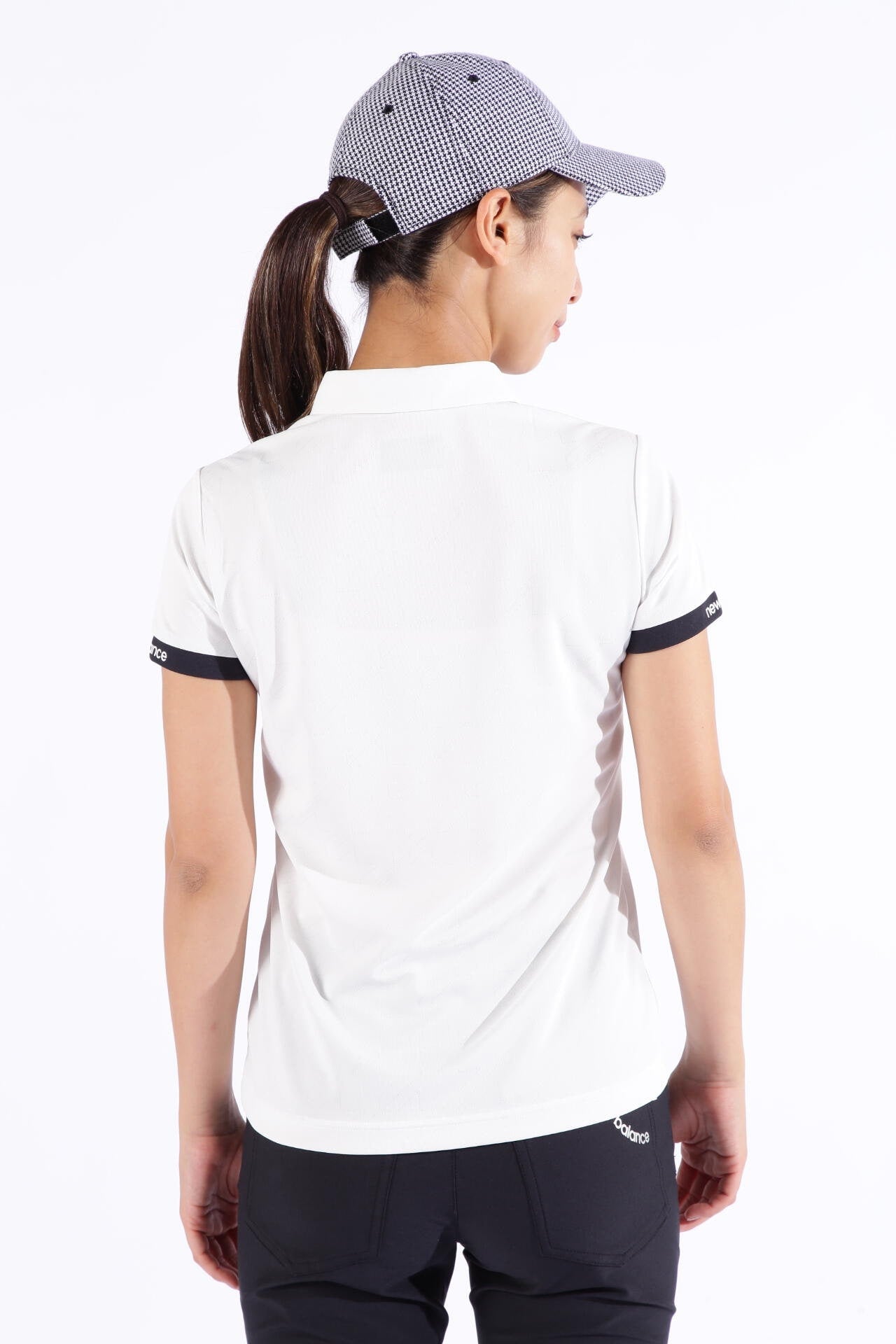 ドット千鳥格子柄 半袖 カラーシャツ (WOMENS SPORT)
