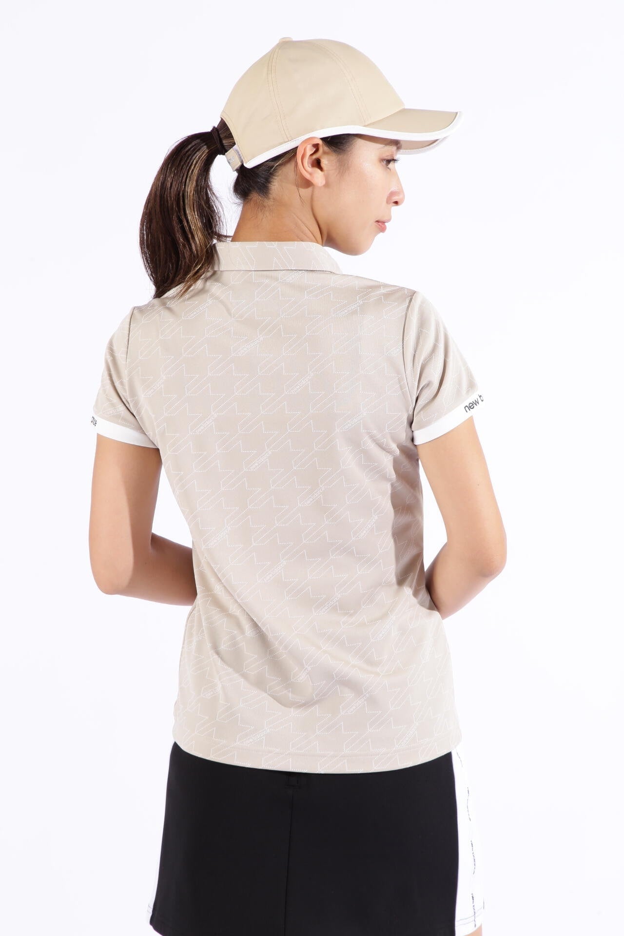 ドット千鳥格子柄 半袖 カラーシャツ (WOMENS SPORT)