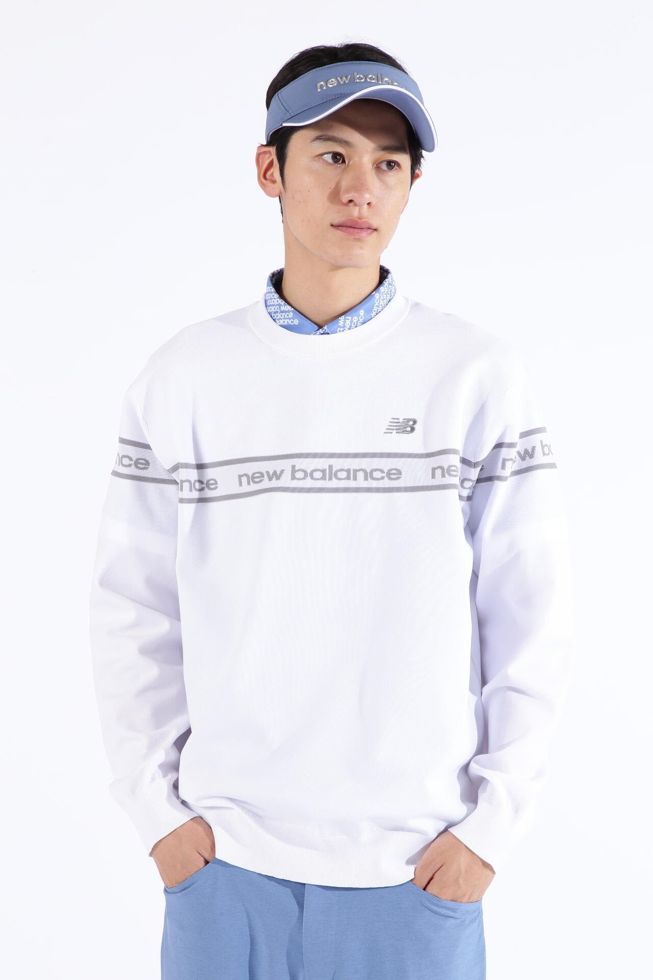 ロゴ×ガーター×プレーン クルーネック ニット プルオーバー (MENS
