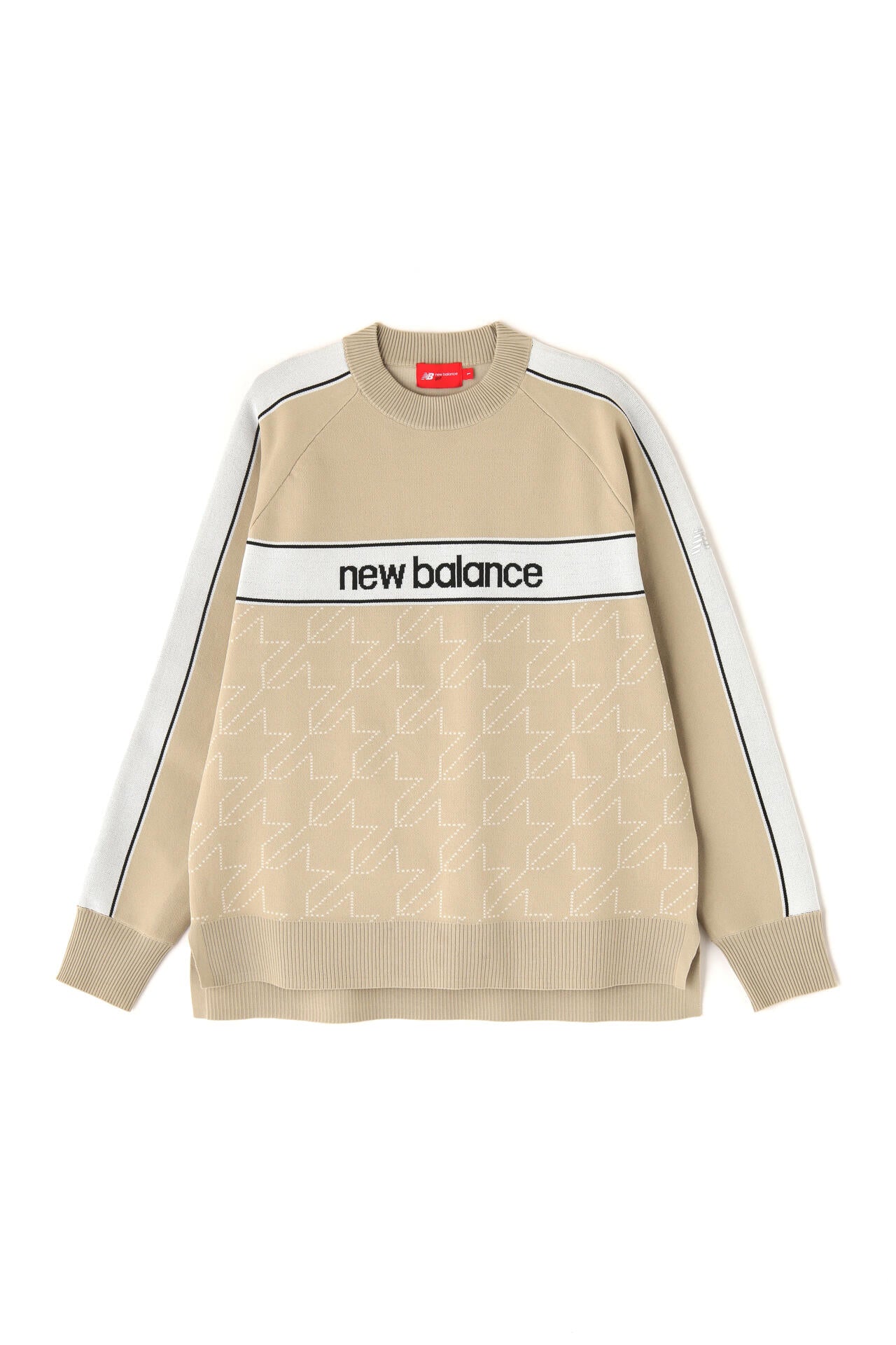 ロゴ×ドット千鳥格子柄 クルーネック ニット プルオーバー (WOMENS SPORT)