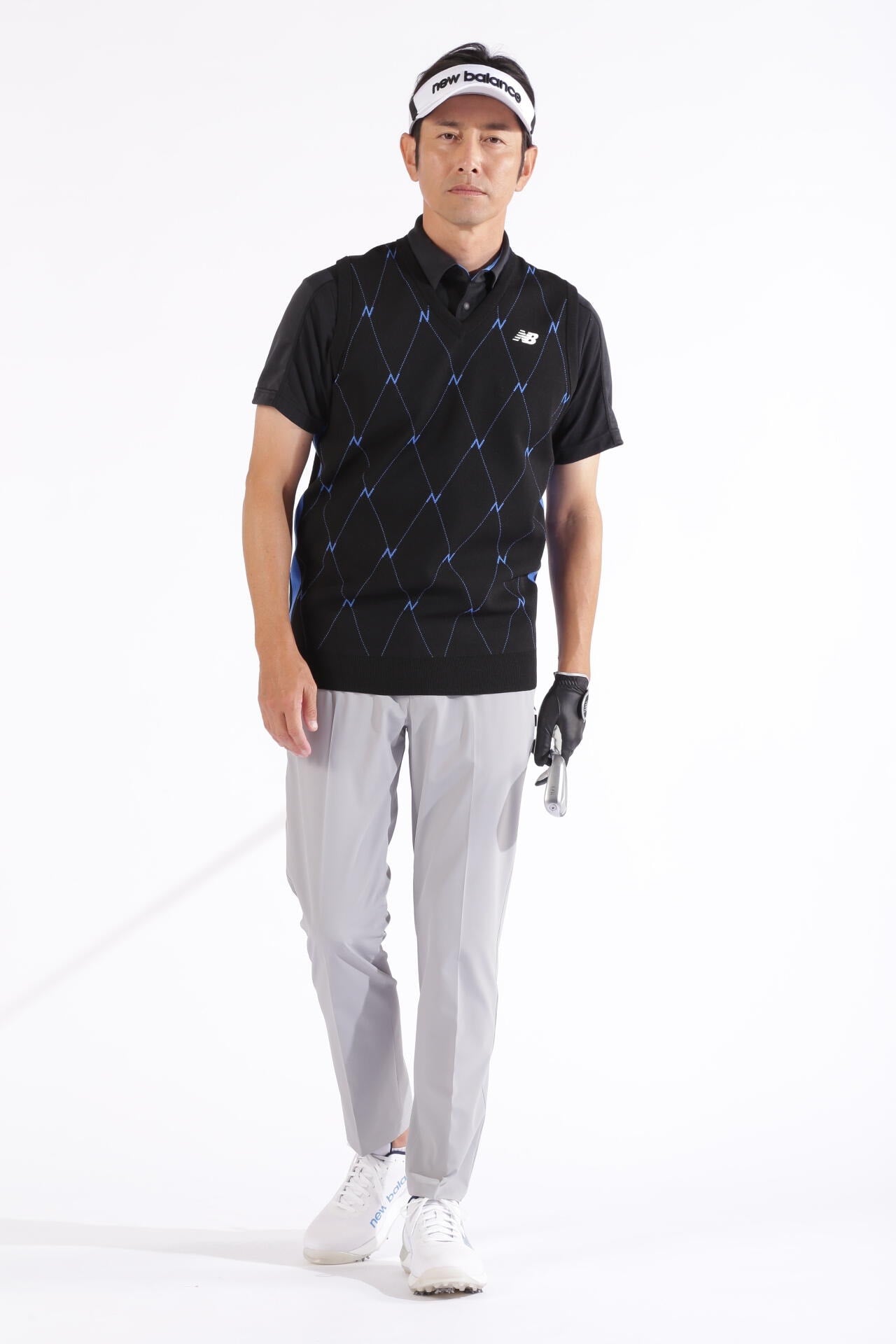 Nアーガイル柄 Vネック ニット ベスト (MENS WORLD) | new balance