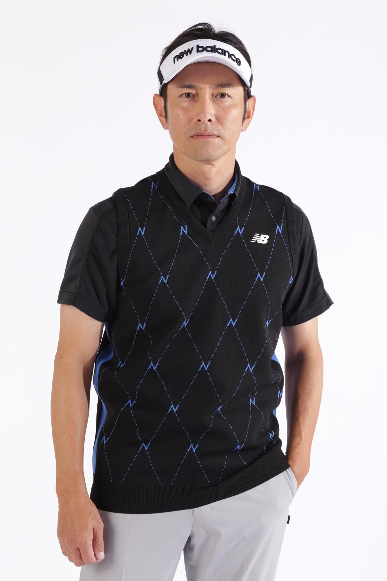 Nアーガイル柄 Vネック ニット ベスト (MENS WORLD) | new balance