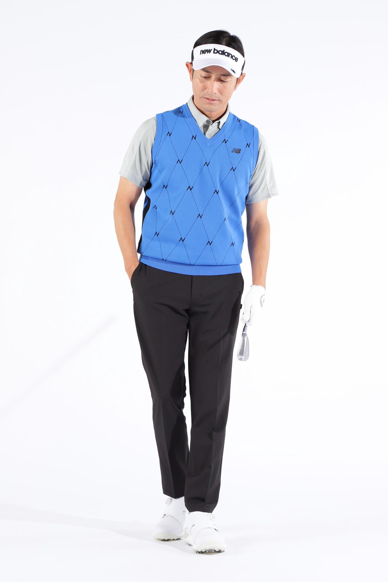 Nアーガイル柄 Vネック ニット ベスト (MENS WORLD) | new balance