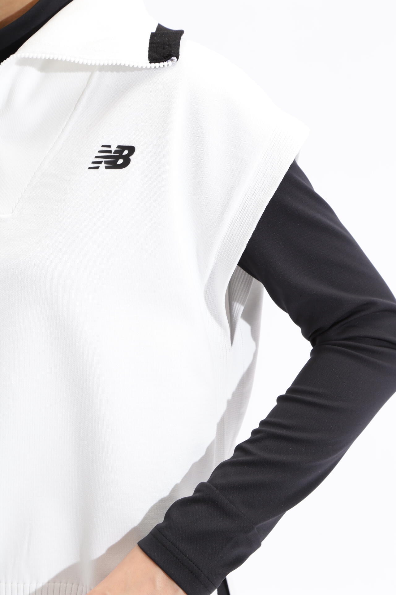 ハーフジップ スリーブレス ニット プルオーバー (WOMENS SPORT)