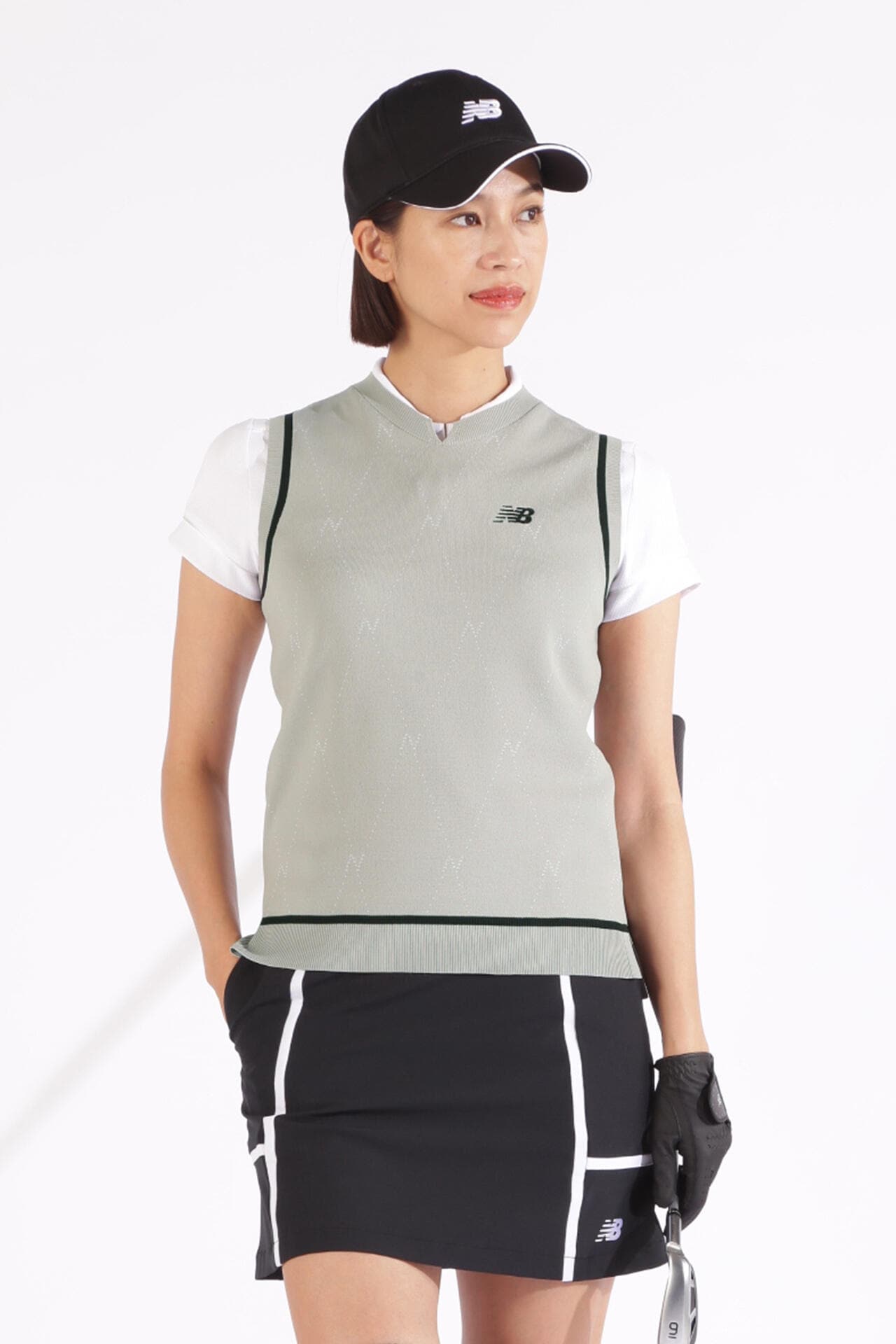 Nアーガイル クルーネック ニット ベスト (WOMENS WORLD)