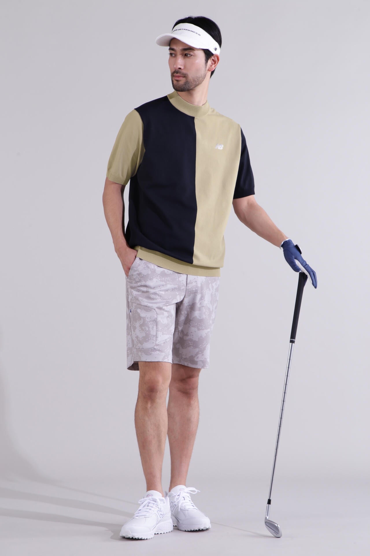 直営店舗限定】半袖 モックネック ニット プルオーバー (MENS) | new
